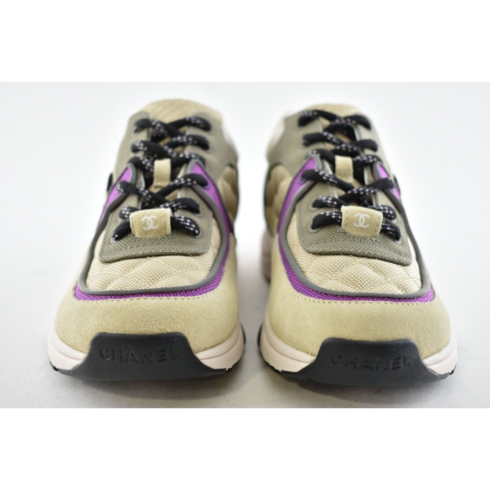Chanel 21B CC Logo Tie Flat Runner Trainer Sneaker 40.5 Size US 10.5 / IT 40.5 - 6 Thumbnail
