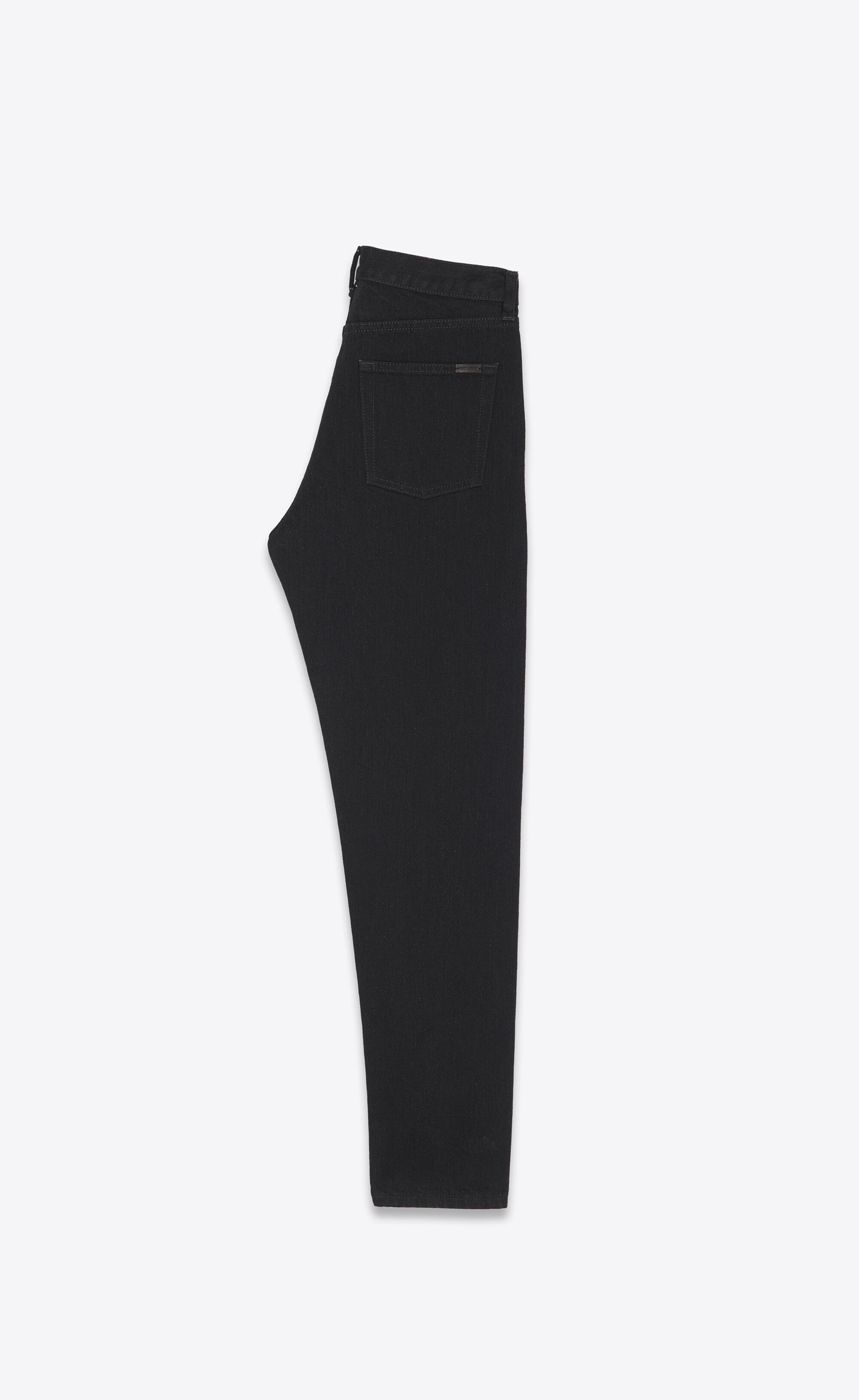 Saint Laurent Paris o1s1wg111224 Slim-fit Jeans In Worn Denim in Black Size 27" / US 4 / IT 40 - 2 Thumbnail