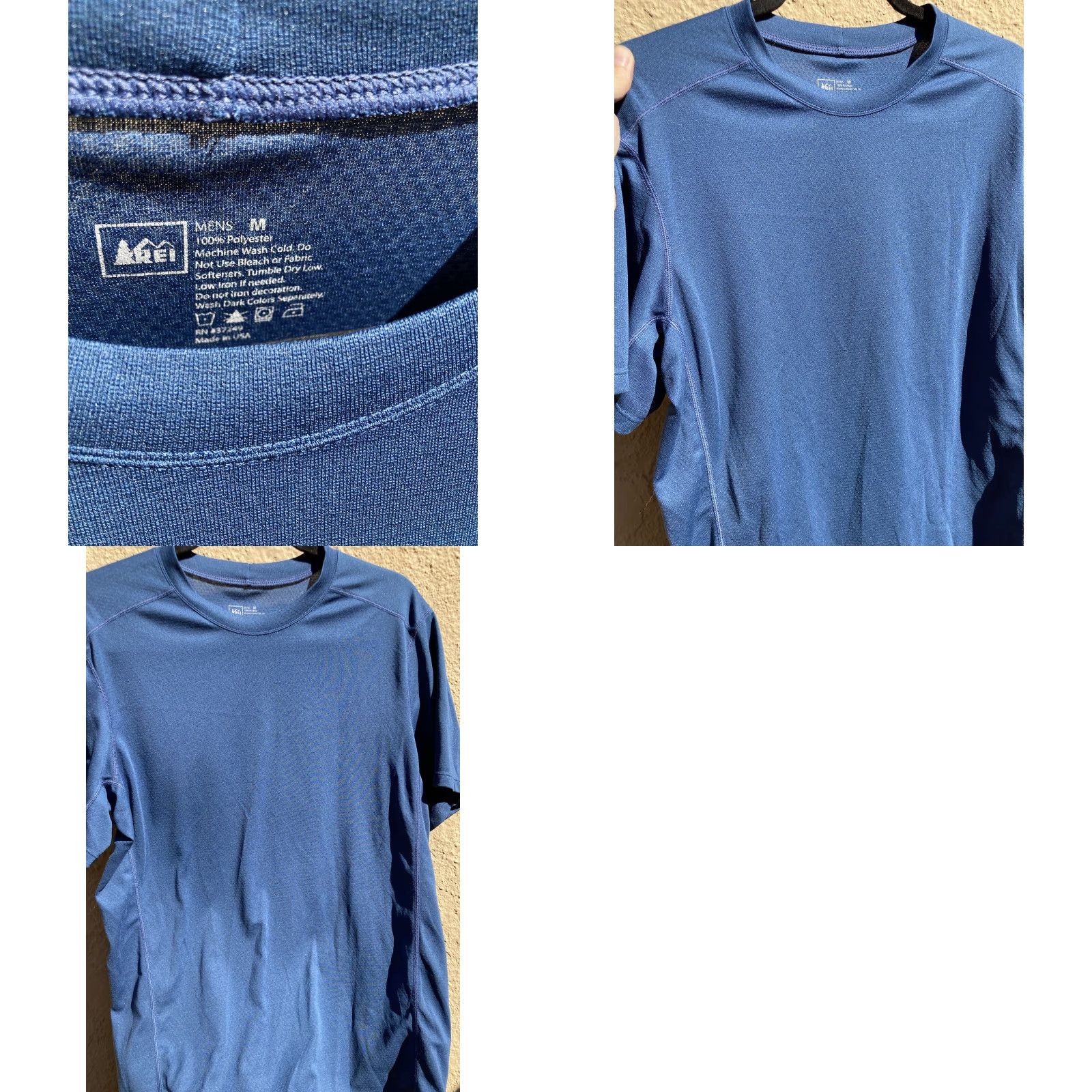 Vintage REI Co-OP Men’s Blue Solid SS T-Shirt M Poly Breath Stretch Run Activewear Light Gym Shirt Size US M / EU 48-50 / 2 - 8 Thumbnail