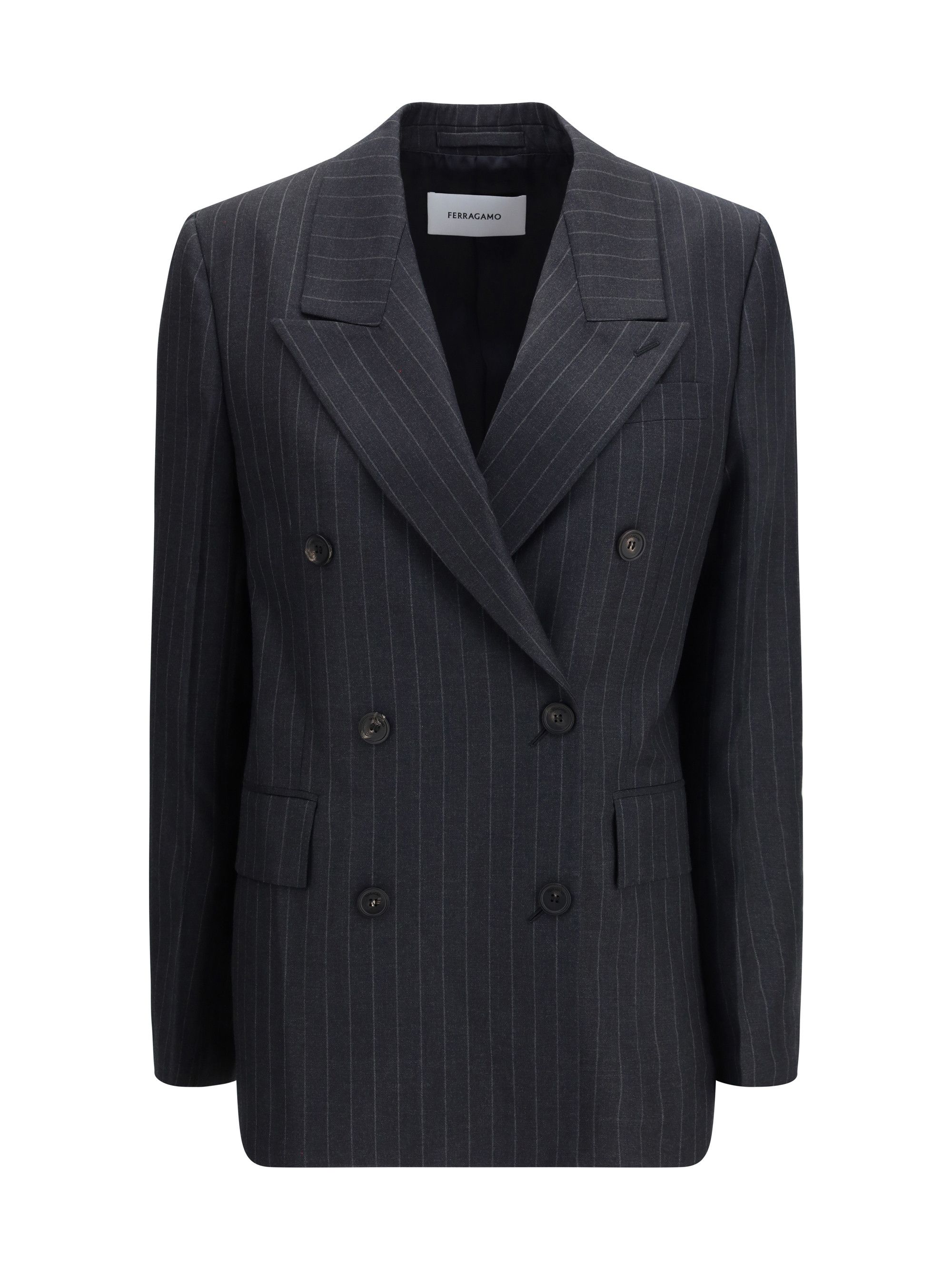 Salvatore Ferragamo Double-breasted pinstripe Blazer Size M / US 6-8 / IT 42-44 - 1 Thumbnail