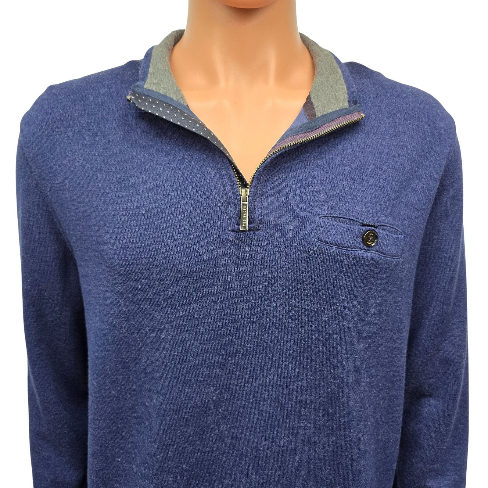 Ted Baker Ted Baker London Valerio Sweater 1/4 Zip Pullover Sz 6 L/XL Size US L / EU 52-54 / 3 - 5 Thumbnail