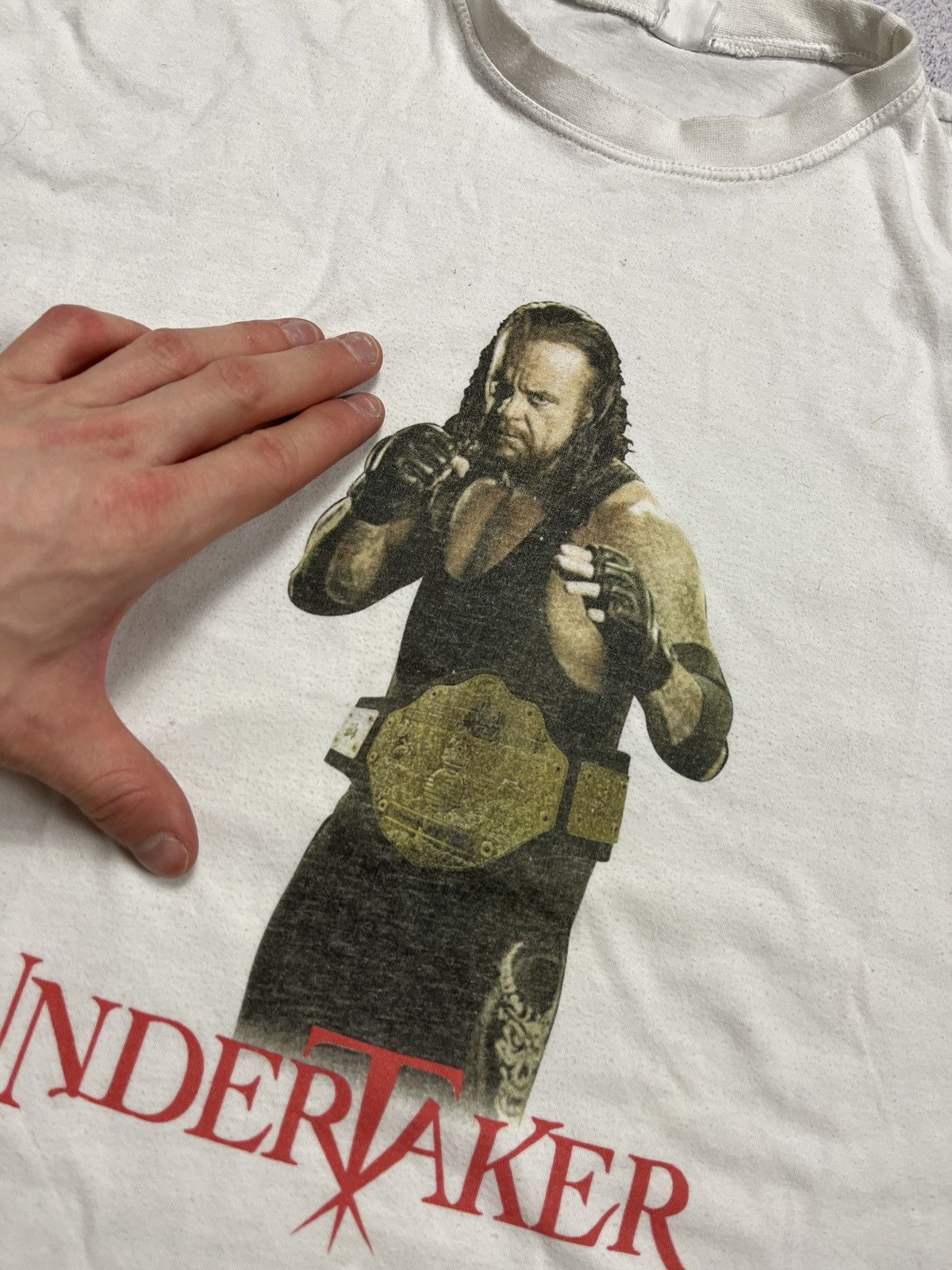 Vintage Vintage WWE Undertaker Wrestling White T-shirt Rare Hype Y2k Size US S / EU 44-46 / 1 - 6 Thumbnail
