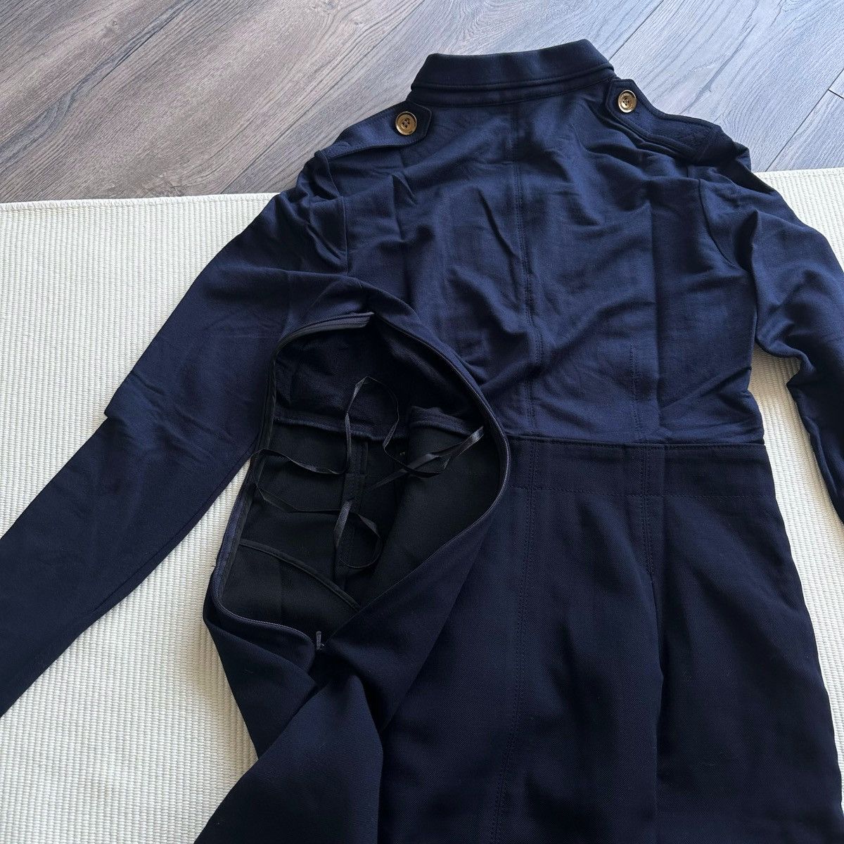 Burberry Burberry Brit Deep Navy One Piece Military Wool Blend Dress Size M / US 6-8 / IT 42-44 - 11 Thumbnail