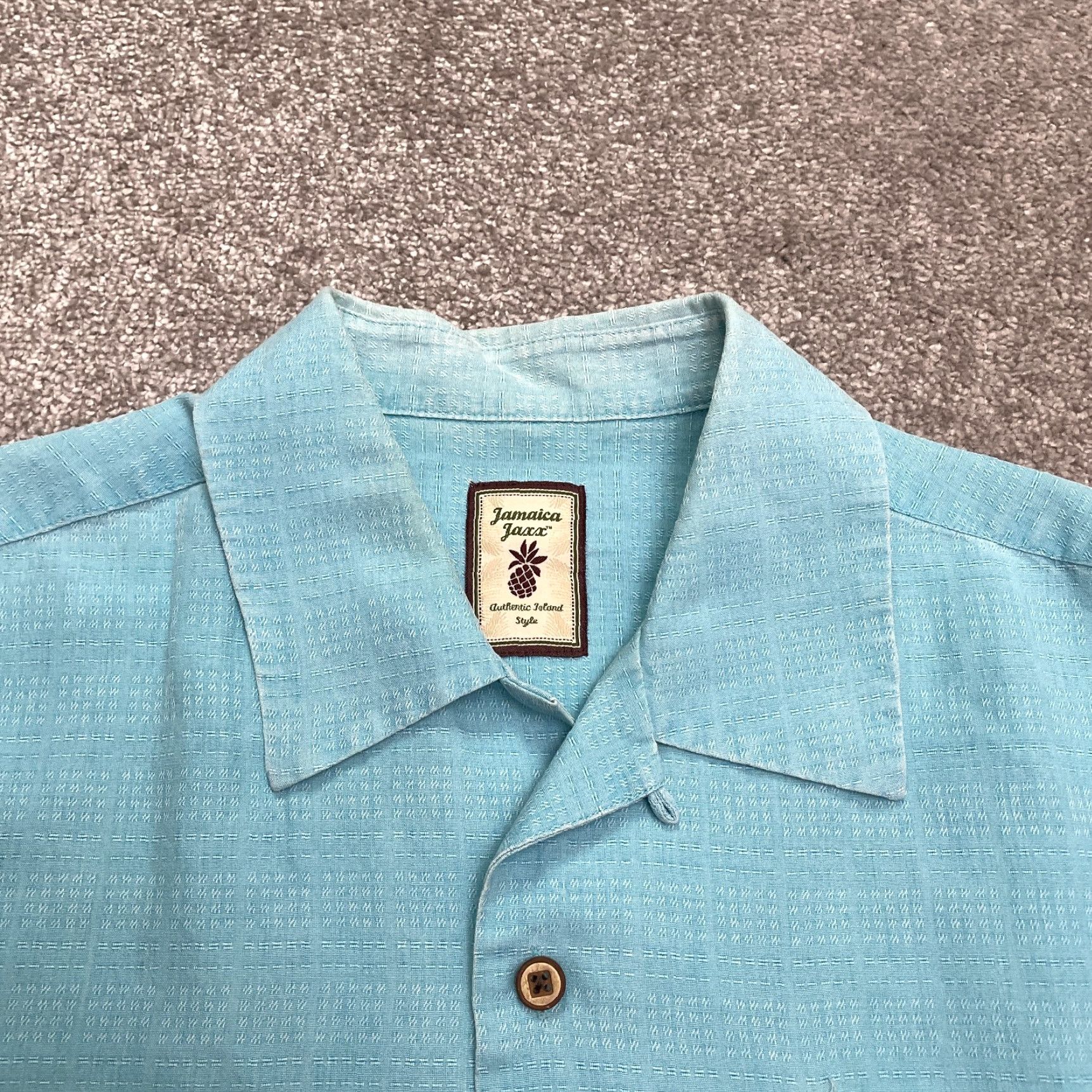 Vintage Jamaica Jaxx Button-Up Shirt Men's Large Blue Short Sleeve Casual Tropical Size US L / EU 52-54 / 3 - 3 Thumbnail