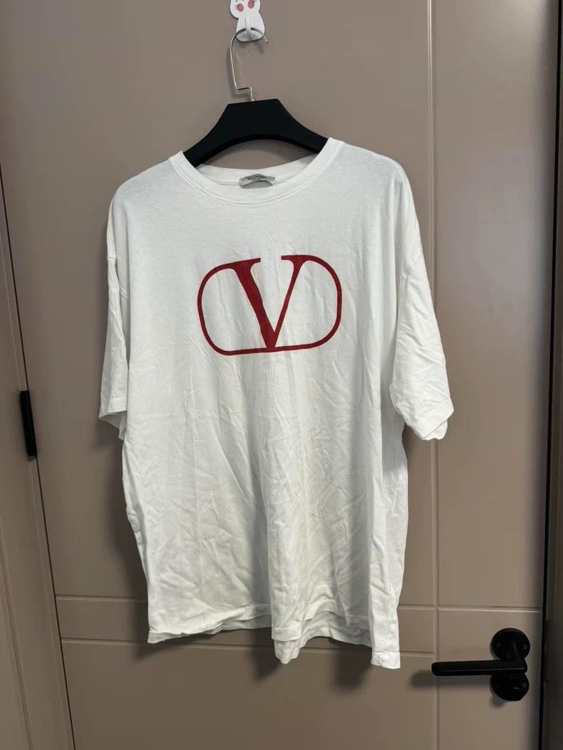 Valentino Valentino Letter logo printed round neck short sleeve 2505- Size US M / EU 48-50 / 2 - 1 Thumbnail