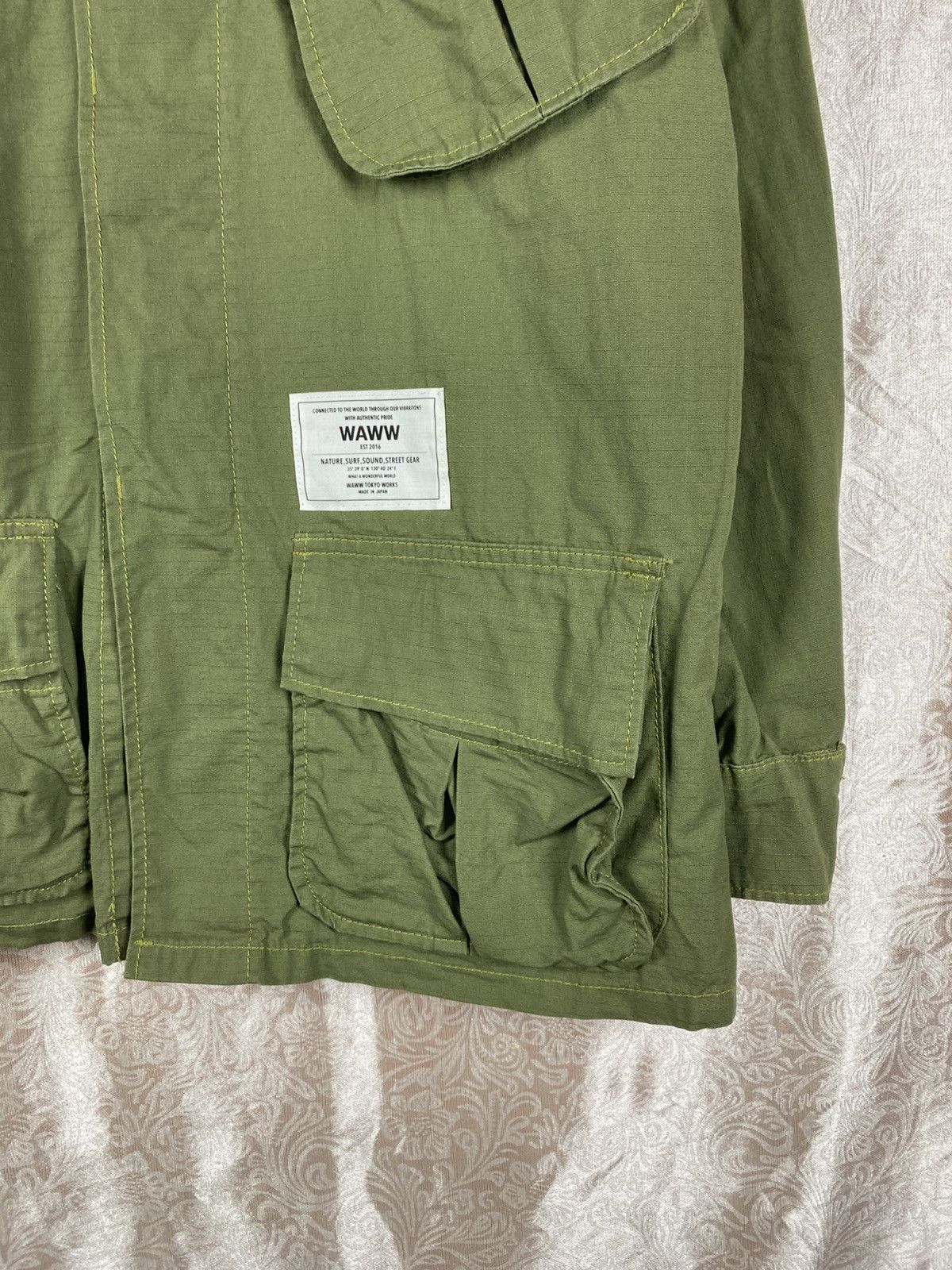 Japanese Brand Vintage WAWW Tokyo Works Military Utility Multi Pocket Coat Size US S / EU 44-46 / 1 - 6 Thumbnail