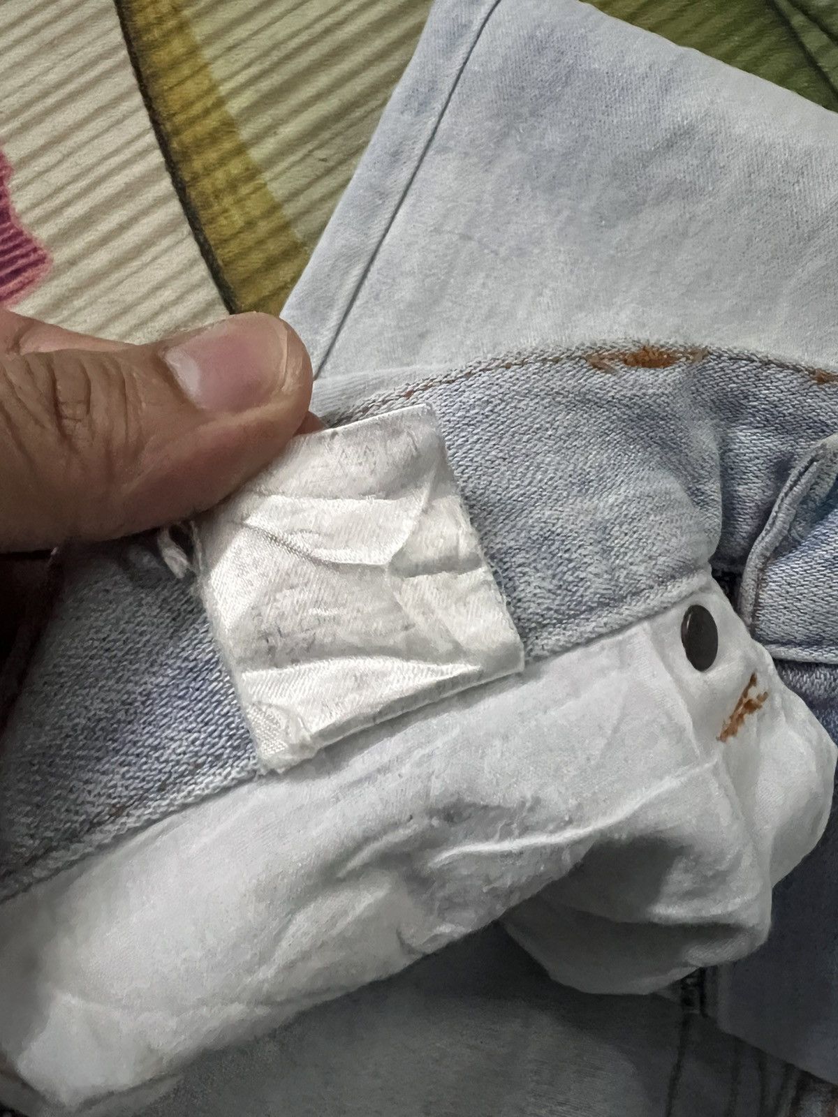If Six Was Nine 💥Nylaus Distress Faded Jean Size US 33 - 24 Thumbnail