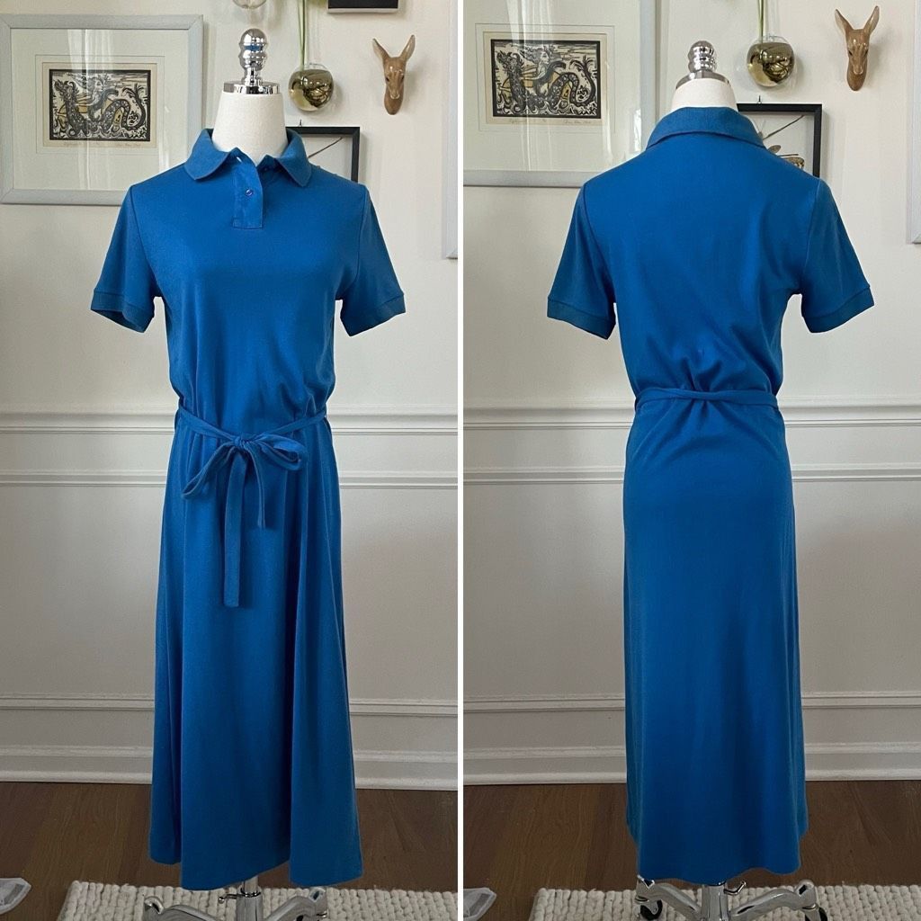 Vintage Vintage 80s Peppertree Cobalt Blue Polo Midi Dress 7 S Size S / US 4 / IT 40 - 1 Thumbnail