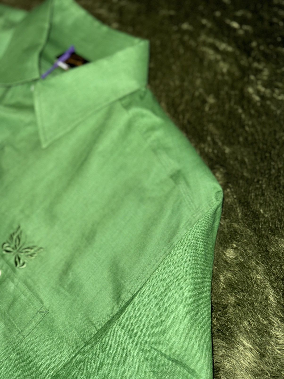 Needles [XL] NEEDLES JAPAN linen cotton blended work shirts green Size US XL / EU 56 / 4 - 4 Thumbnail