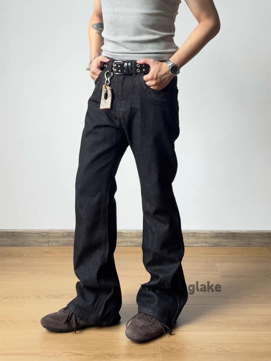 Jean xz utility punk yuppie grunge bootcut flared yuppie jeans Size US 33 - 4 Thumbnail