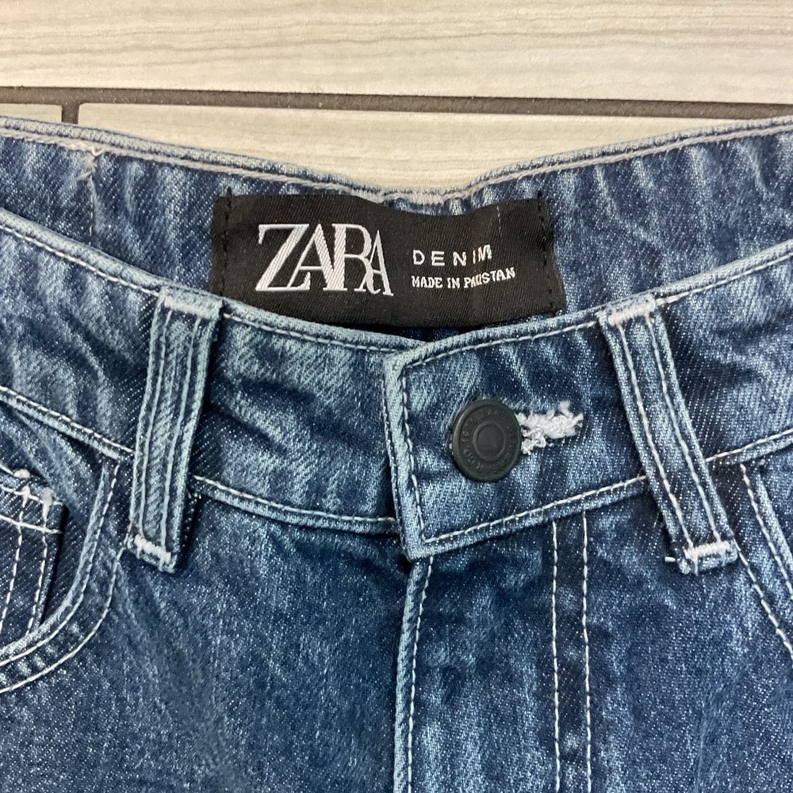 Zara Zara Mid-Rise Baggy Balloon Dark Jeans Size 28" / US 6 / IT 42 - 3 Thumbnail