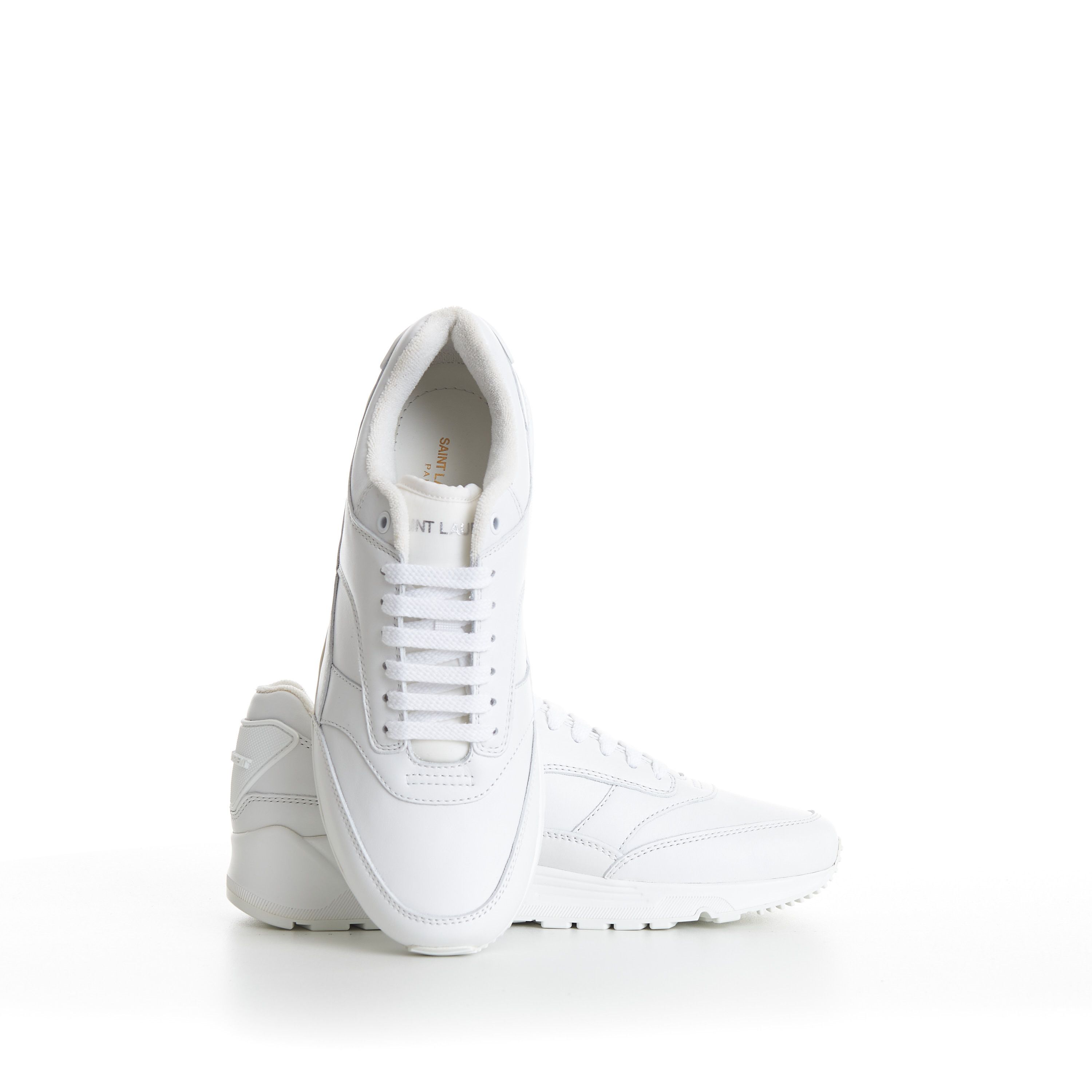 Saint Laurent Paris Men's White 'Bump' Low-top Smooth Leather Sneakers Size US 7.5 / EU 40-41 - 11 Thumbnail
