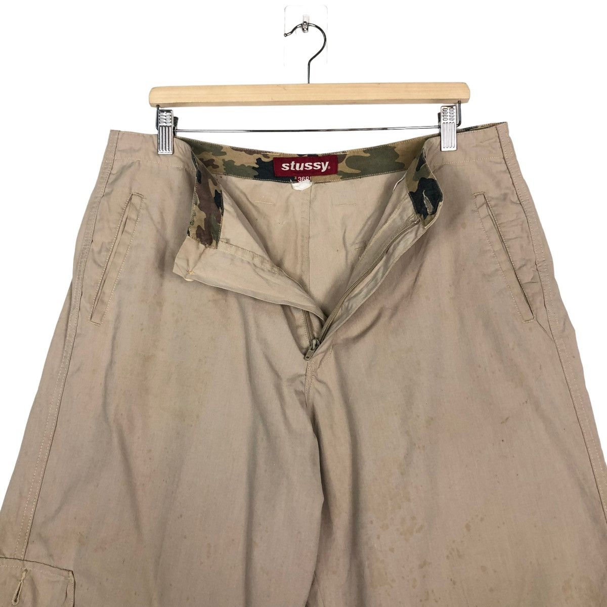 Stussy 🔥VINTAGE STUSSY CARGO PANTS MULTI POCKET BIKER Size US 34 / EU 50 - 12 Thumbnail