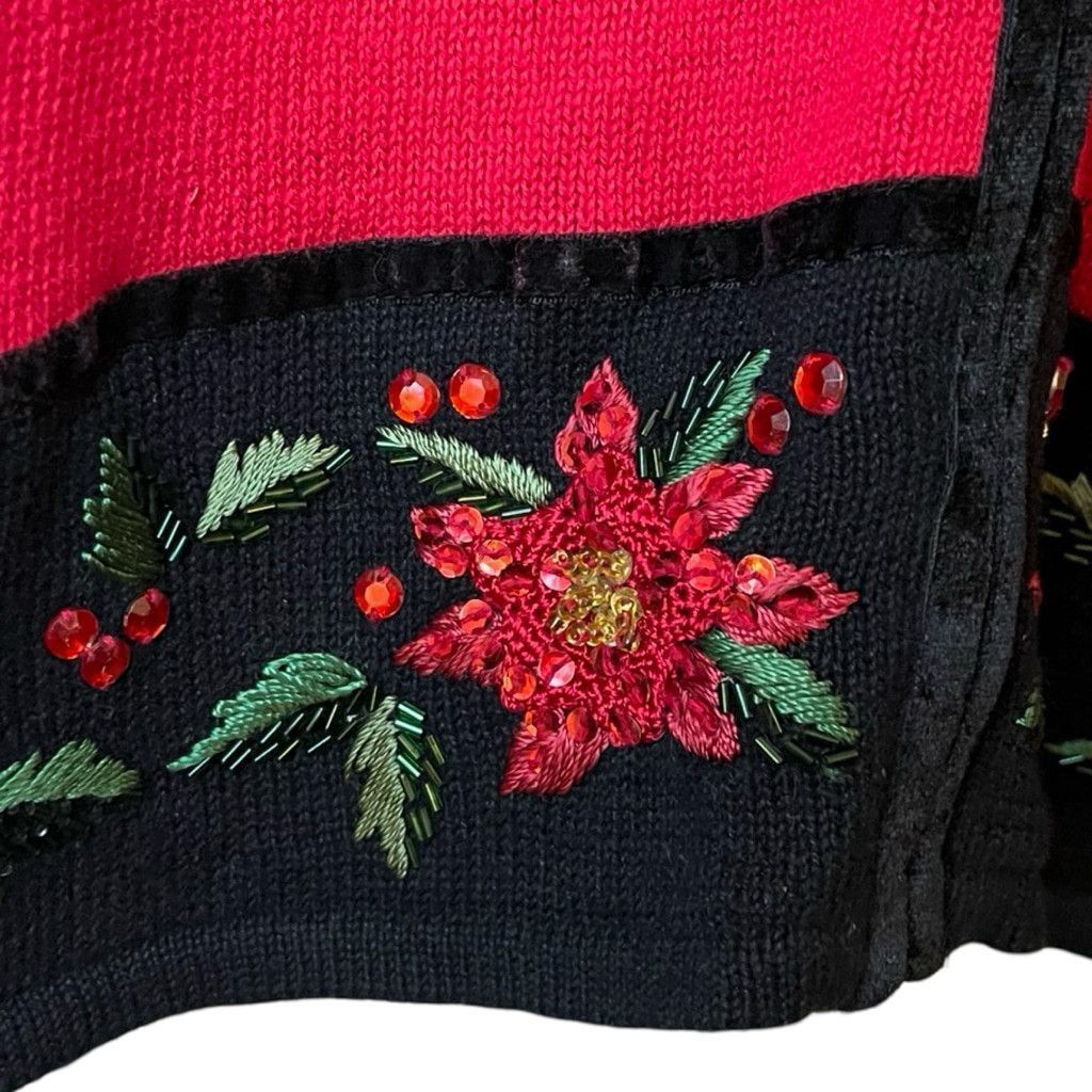 Vintage Y2K Christmas Holiday Cardigan Sweater Zip Up Shacket Sz M/L Size L / US 10 / IT 46 - 4 Thumbnail