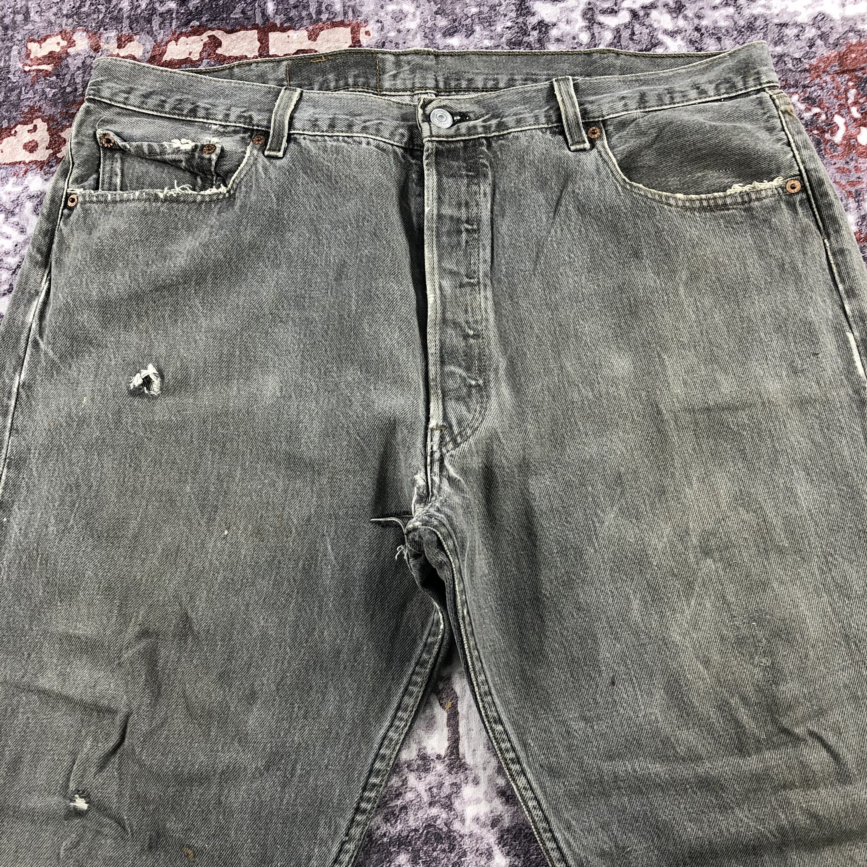 Levi's Vintage 90s Ash Gray Levis 501 Jeans-JM2338 Size US 40 / EU 56 - 3 Thumbnail