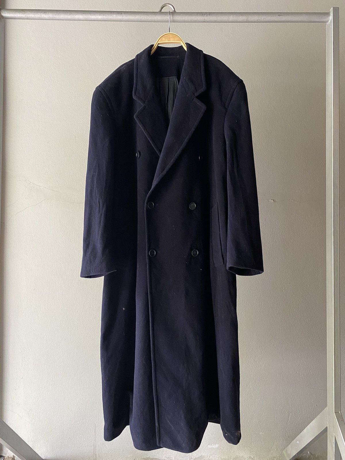 Yves Saint Laurent YVES SAINT LAURENT pour homme Navy Double-Breasted Coat Size US XXL / EU 58 / 5 - 23 Thumbnail