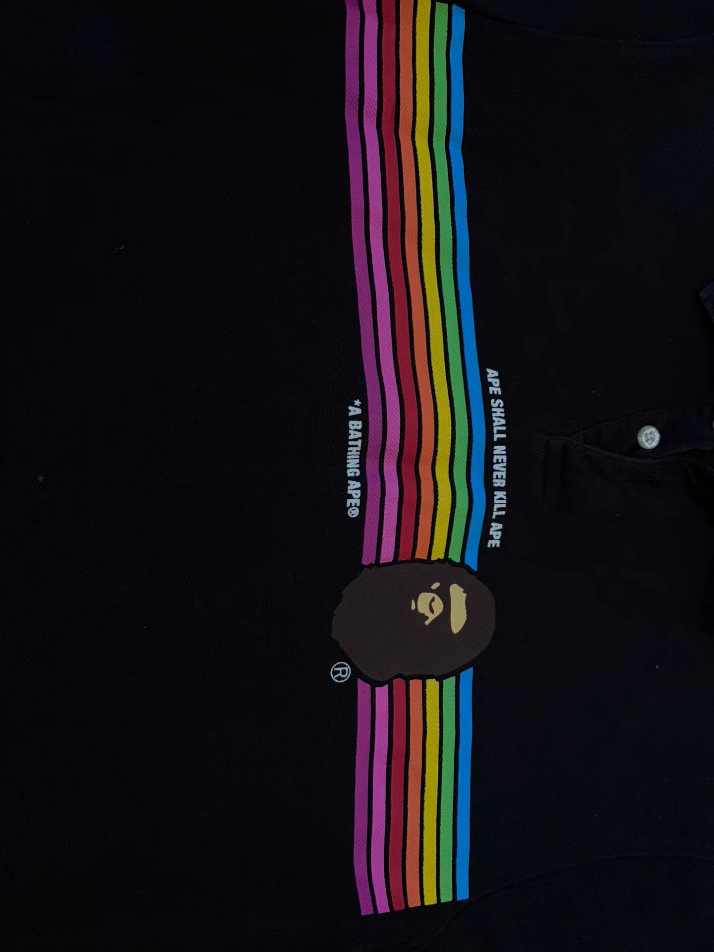 Bape Bape Rainbow Stripe Polo Shirt Size US L / EU 52-54 / 3 - 2 Thumbnail
