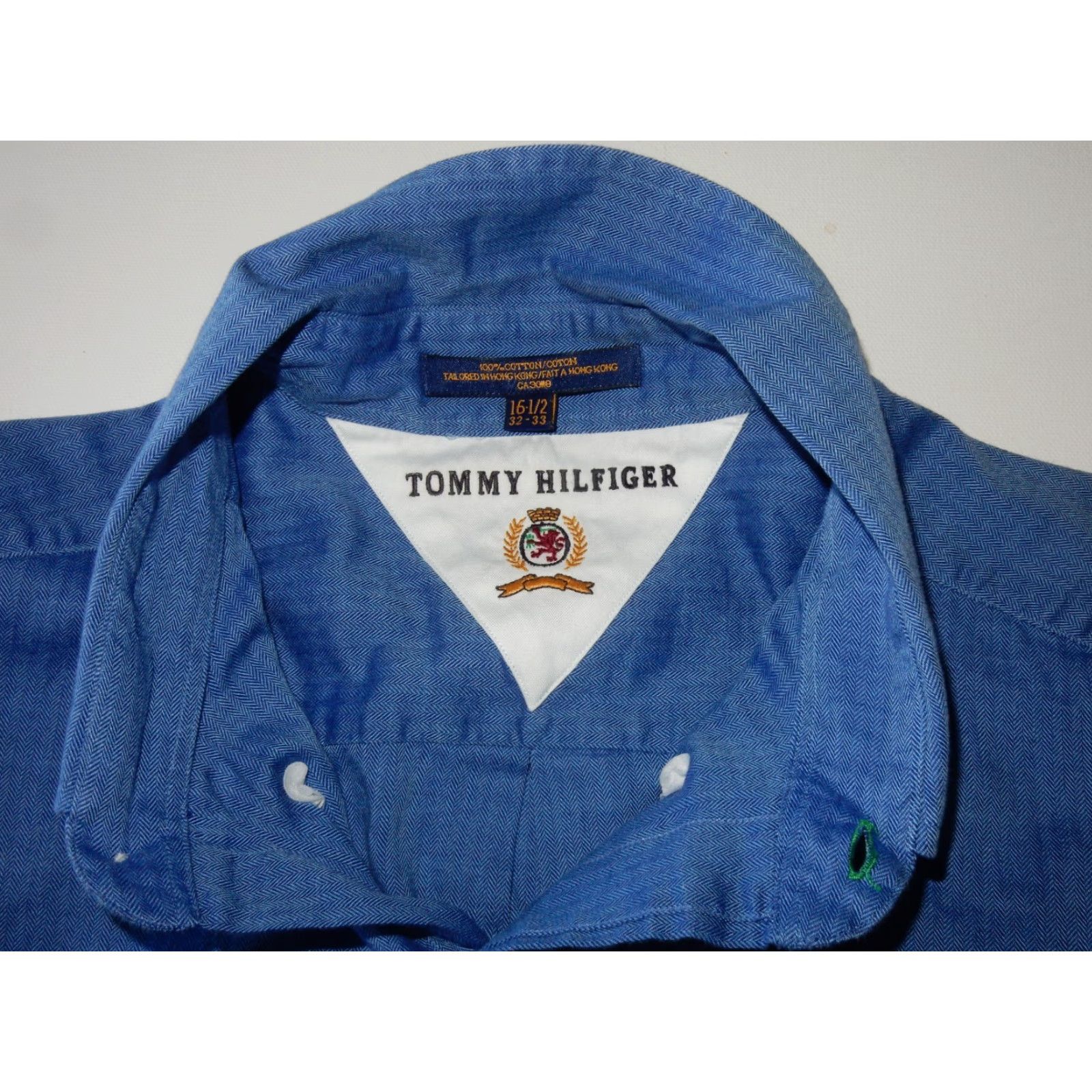Tommy Hilfiger Tommy Hilfiger Dress Shirt Men 16.5-32/33 Blue Long Sleeve 16.5 16.5-32/33 Mens Shirt Dress Shirt Blue 90s? Size 42R - 3 Thumbnail