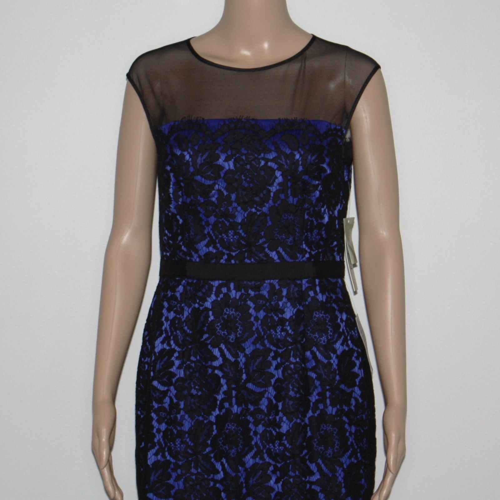 Other Eliza J Illusion Yoke Lace Overlay Sheath Dress MSRP $178 Size M / US 6-8 / IT 42-44 - 4 Thumbnail