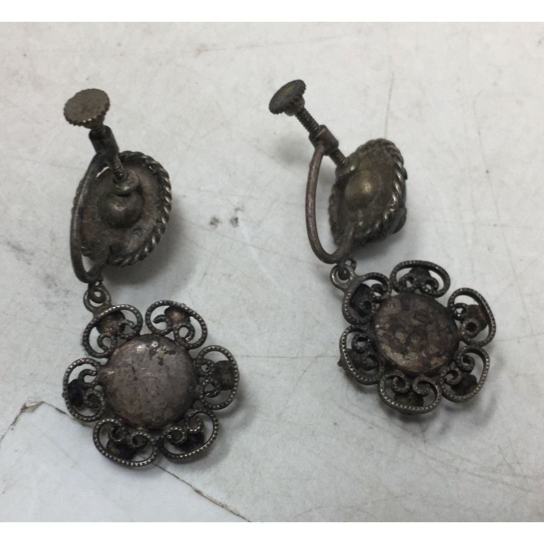Other Women's Vintage Flower Screw Back Dangle Earrings Size ONE SIZE - 6 Thumbnail