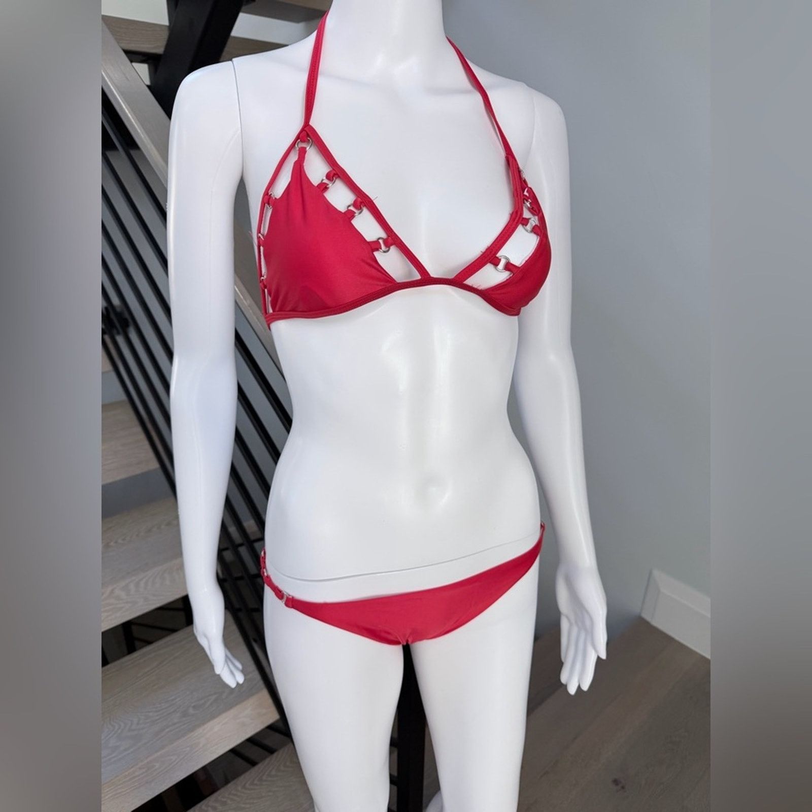 Other New Y2K Red Halter Bikini Swimsuit Set size XS Size ONE SIZE - 5 Thumbnail