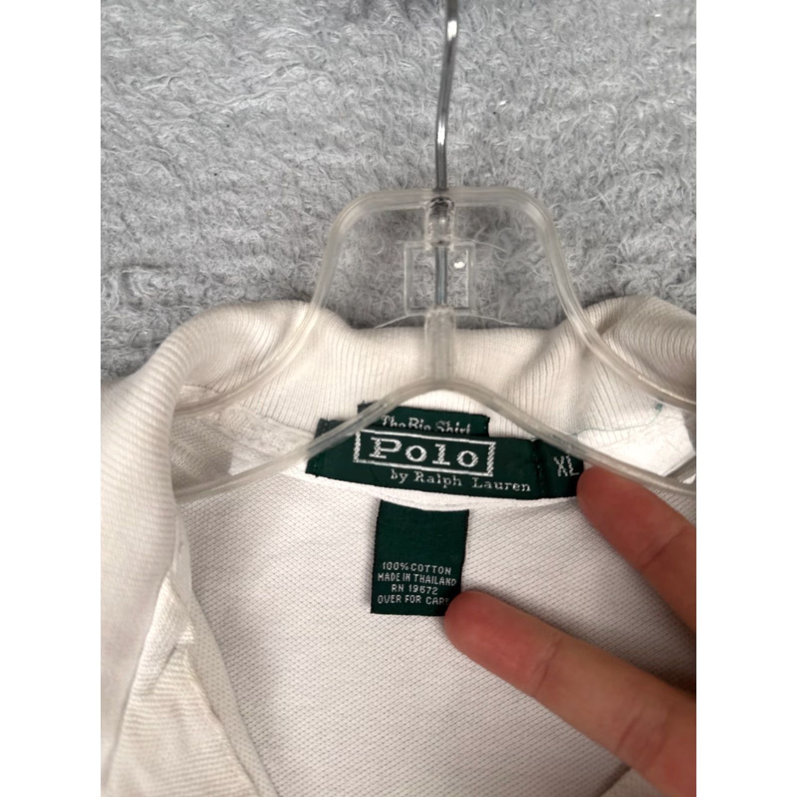 Ralph Lauren VINTAGE Ralph Lauren Polo Shirt Men XL White 100% Cotton Golf Slim Short Sleeve Size US XL / EU 56 / 4 - 7 Thumbnail