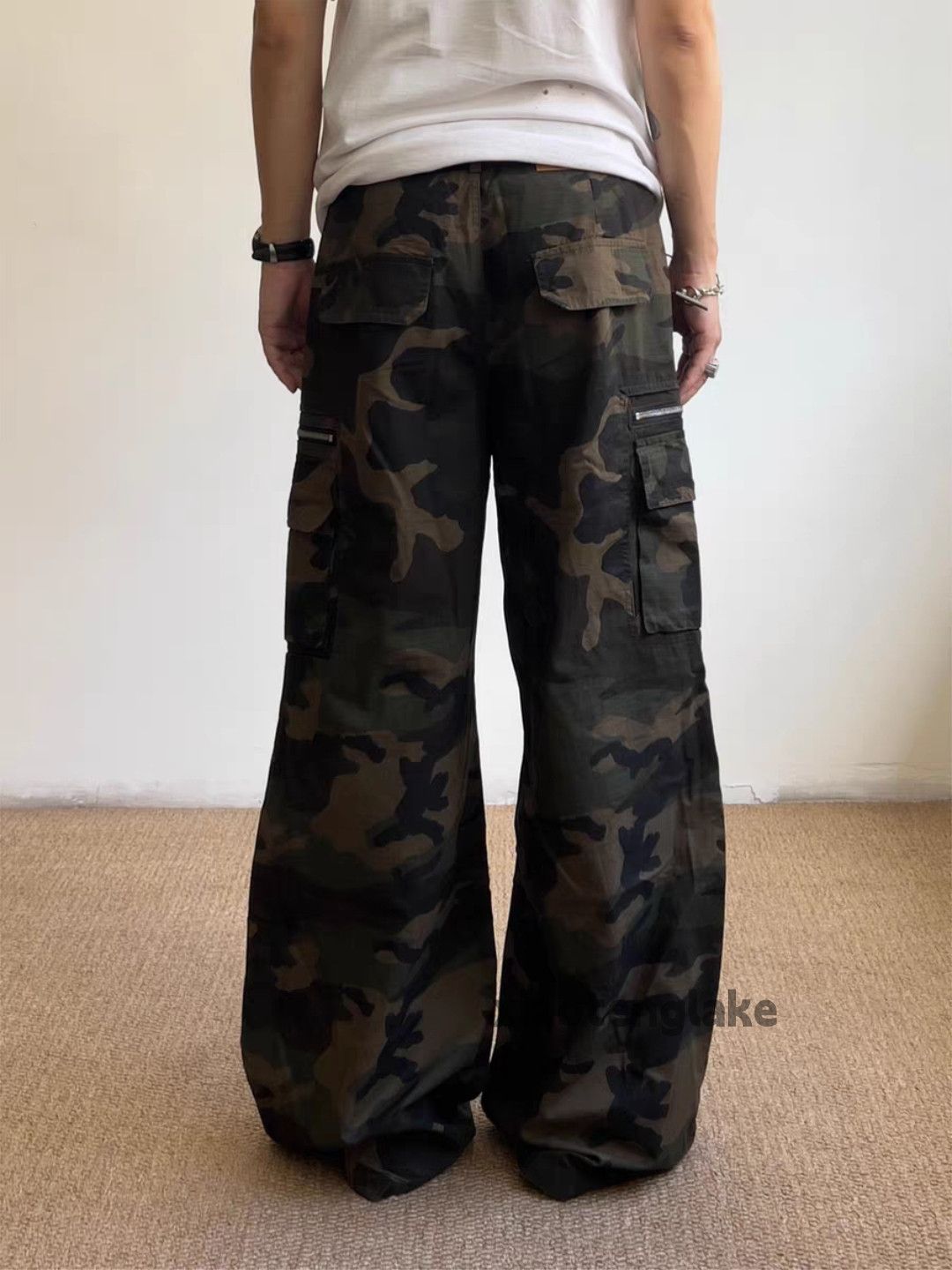 Vintage xz vintage wide Leg loose hiphop cargo camo pants Size US 28 / EU 44 - 5 Thumbnail