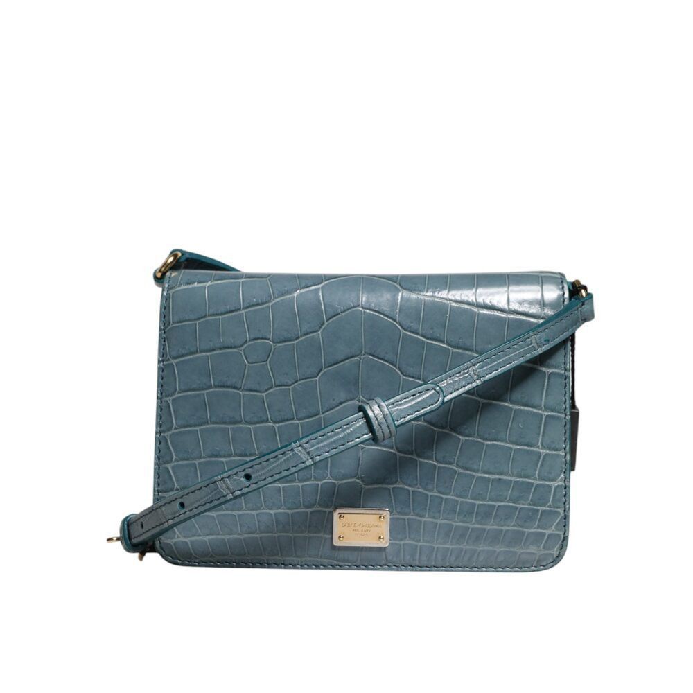 Dolce & Gabbana Dolce & Gabbana Green Exotic Leather DG Plaque Crossbody Min Size ONE SIZE - 1 Thumbnail