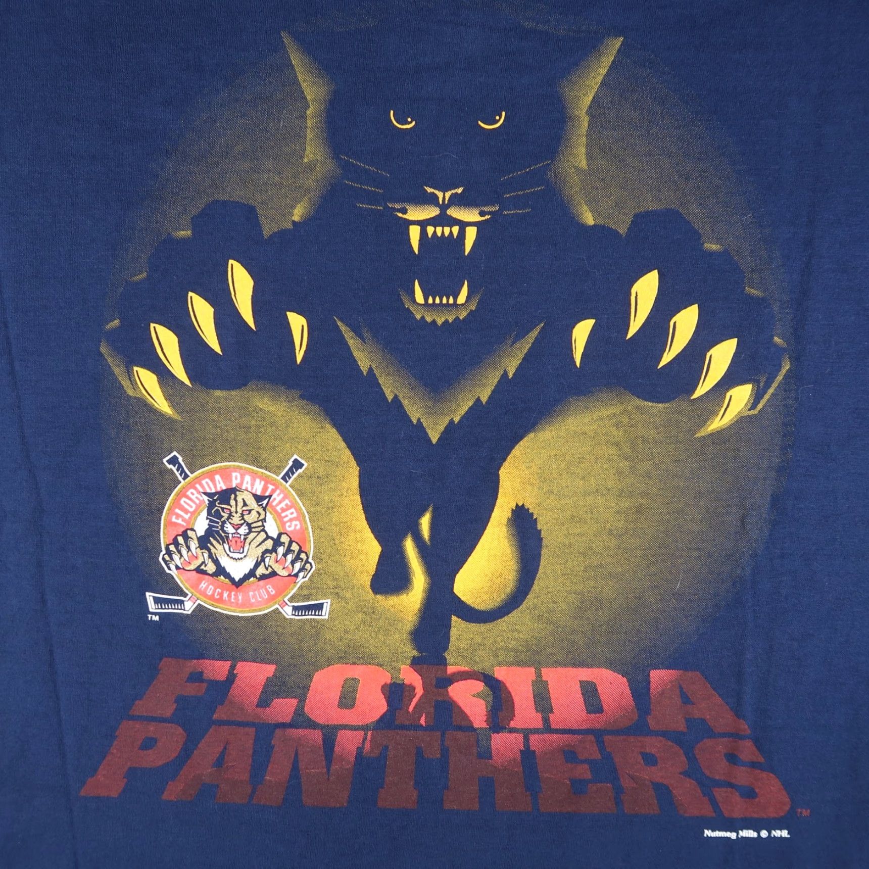 Nutmeg VINTAGE Nutmeg Florida Panthers NHL T-Shirt 90s Graphic Print Adult XL Blue Mens Size US XL / EU 56 / 4 - 3 Thumbnail