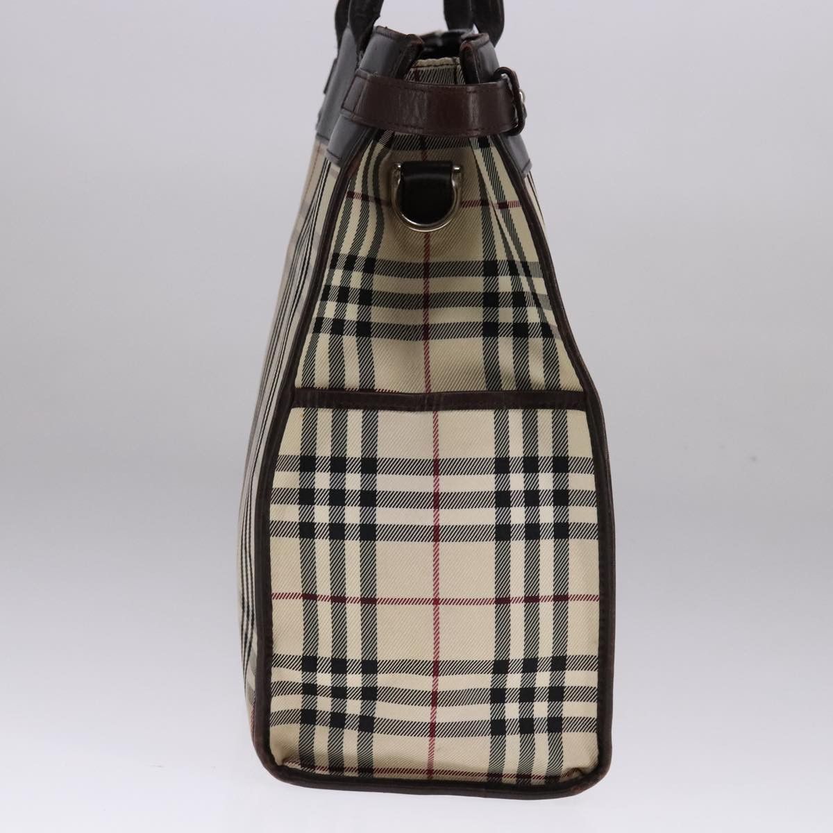 Burberry Burberry Nova Check Hand Bag Canvas Leather Beige Brown Size ONE SIZE - 4 Thumbnail