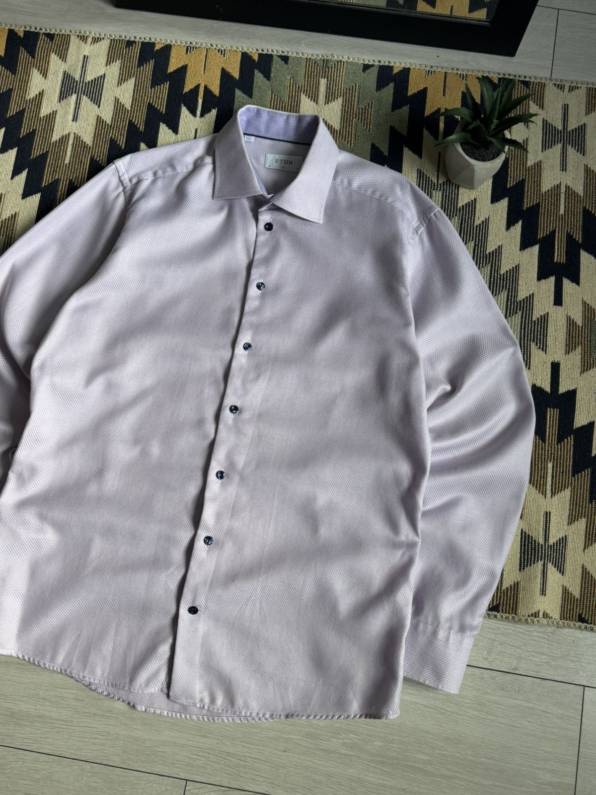 Eton Eton Pink Slim Button Up Shirt Size US L / EU 52-54 / 3 - 3 Thumbnail
