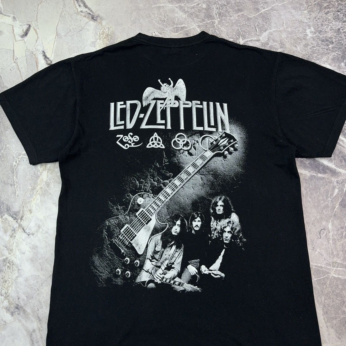 Band Tees × Led Zeppelin Vintage 00s Led Zeppelin T shirt Big Logo Zoso Rock Merch M Size US M / EU 48-50 / 2 - 16 Thumbnail
