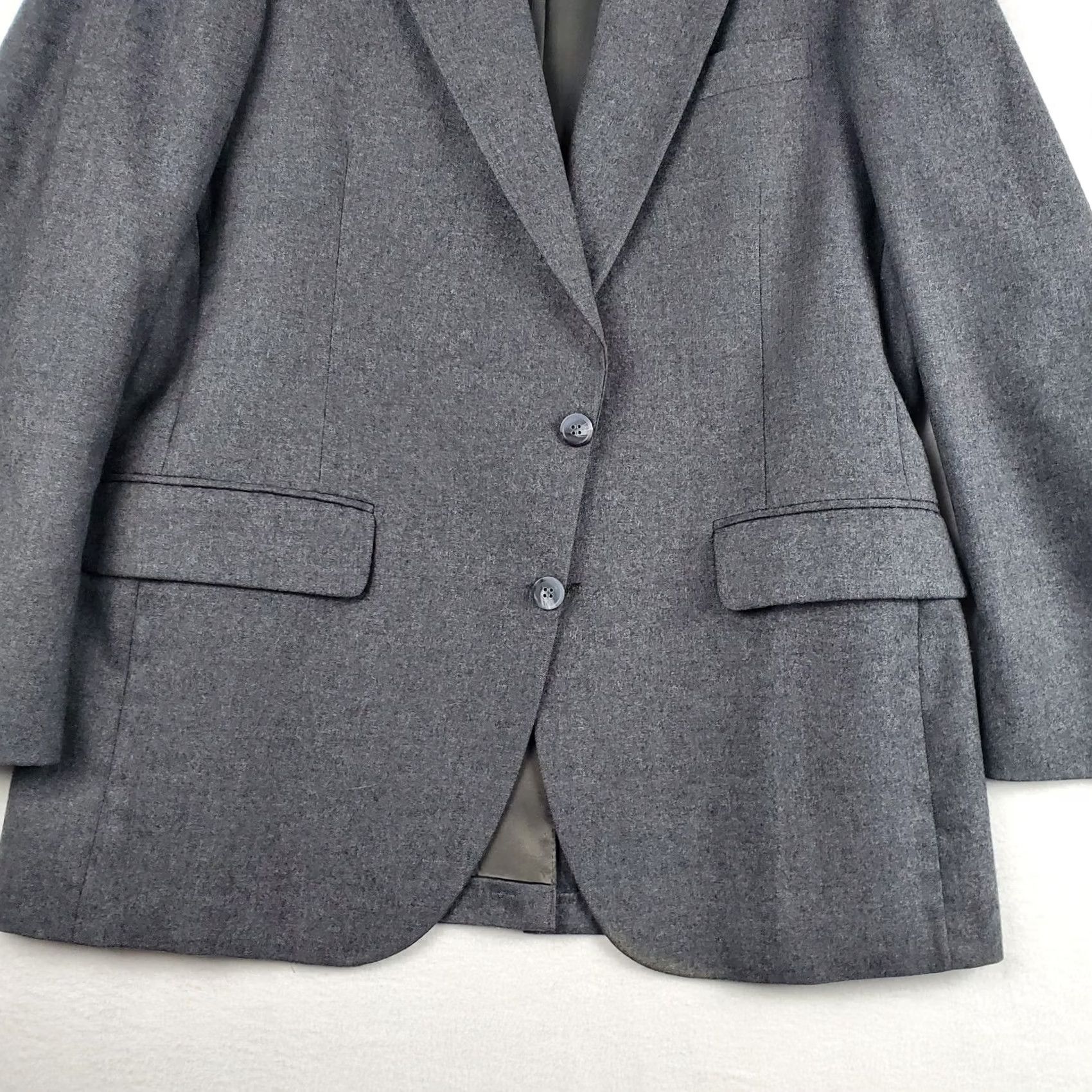 Vintage Barrister Blazer Jacket Men's 42 Gray Wool Single Breasted Size 42R - 4 Thumbnail