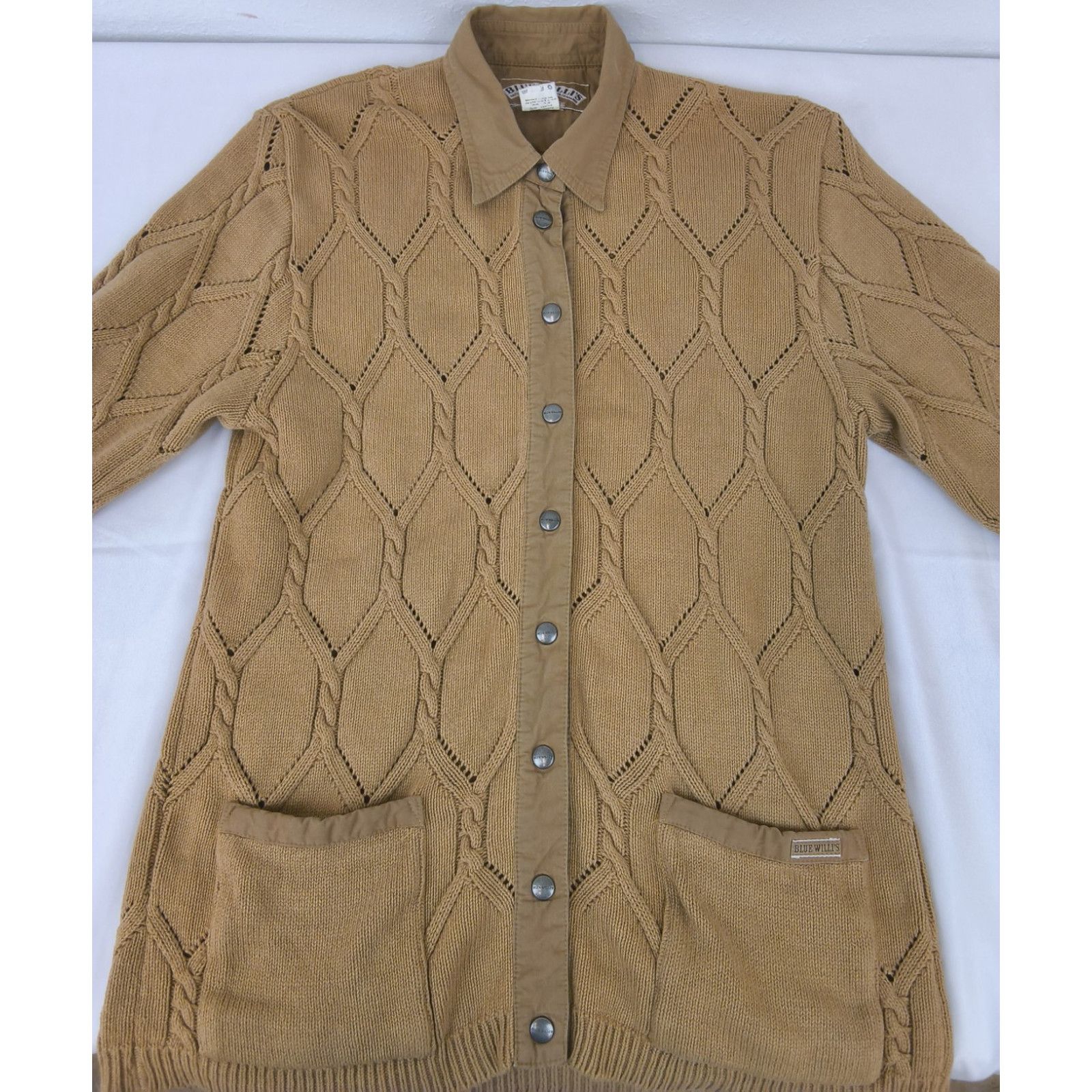 Other Blue Willi's Denmark Cardigan Women's M Beige 100% Cotton Size M / US 6-8 / IT 42-44 - 4 Thumbnail