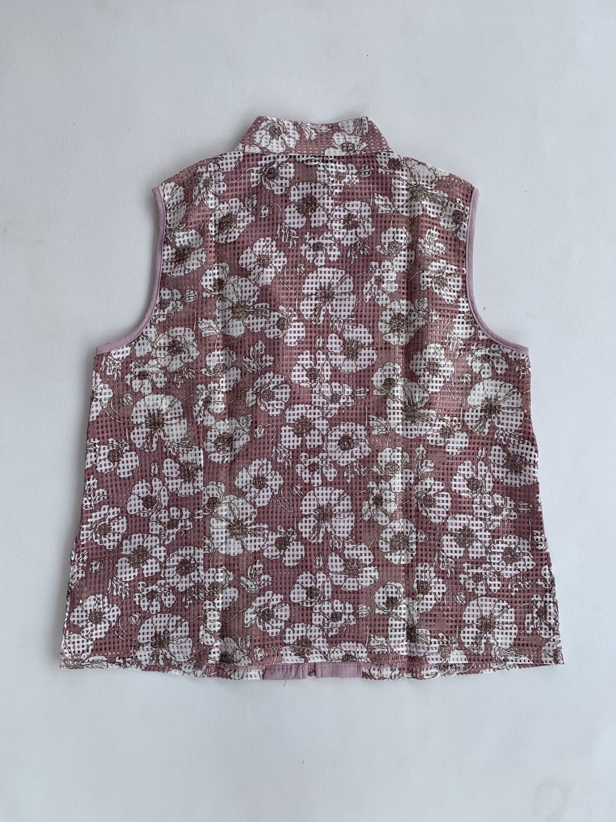 Japanese Brand Tamara Sakura Flower Zip Vest Transparent Japanese Style Size L / US 10 / IT 46 - 6 Thumbnail