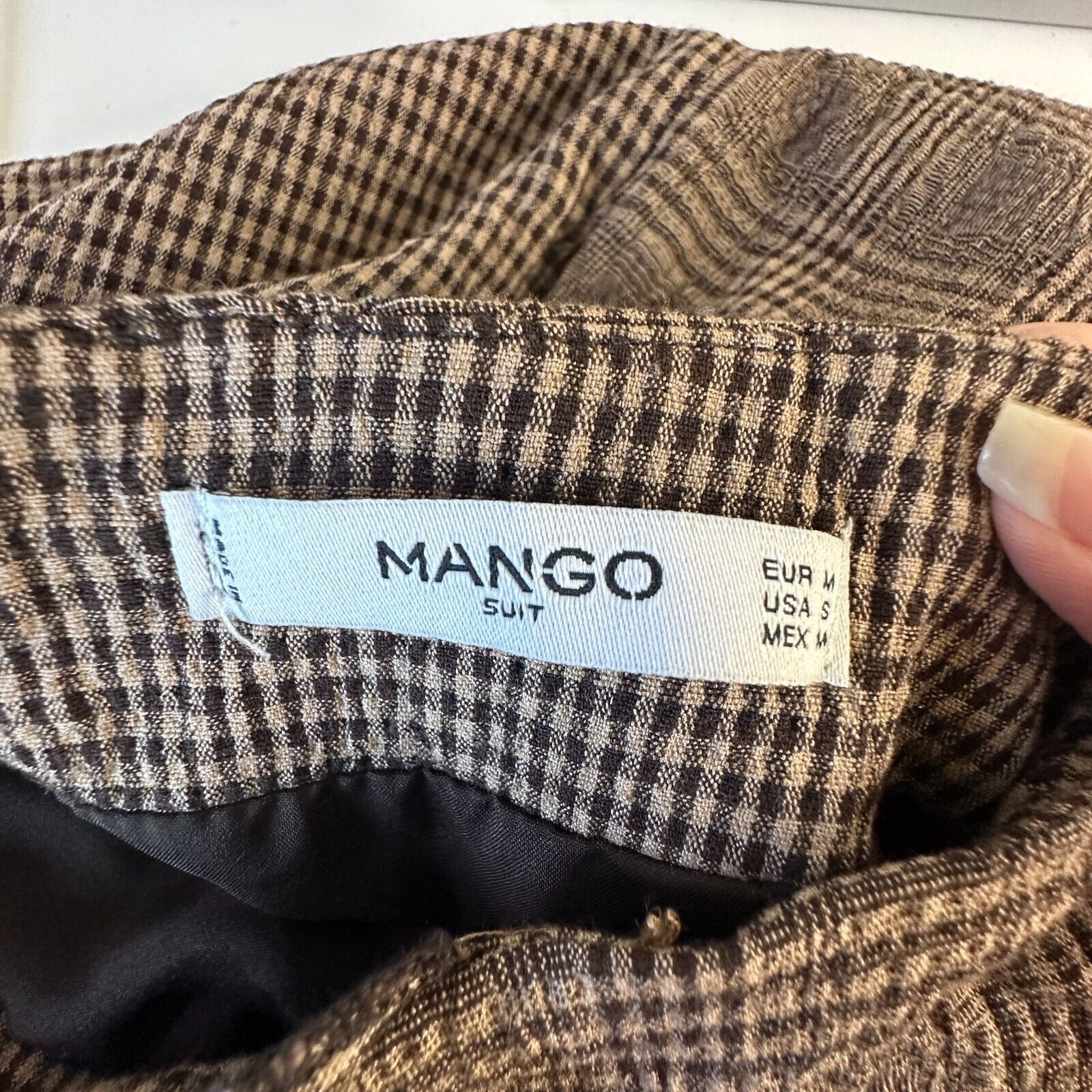 Mango Mango Brown Plaid Mix Side Ruffle ALine Back Zip Skirt Med Size 30" / US 8 / IT 44 - 6 Thumbnail