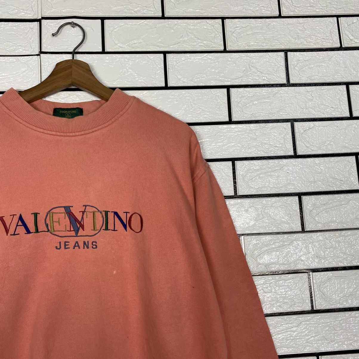 Japanese Brand 📌Vintage Sweatshirt Valentino Jeans Big Logo Embroidery Size US L / EU 52-54 / 3 - 7 Thumbnail