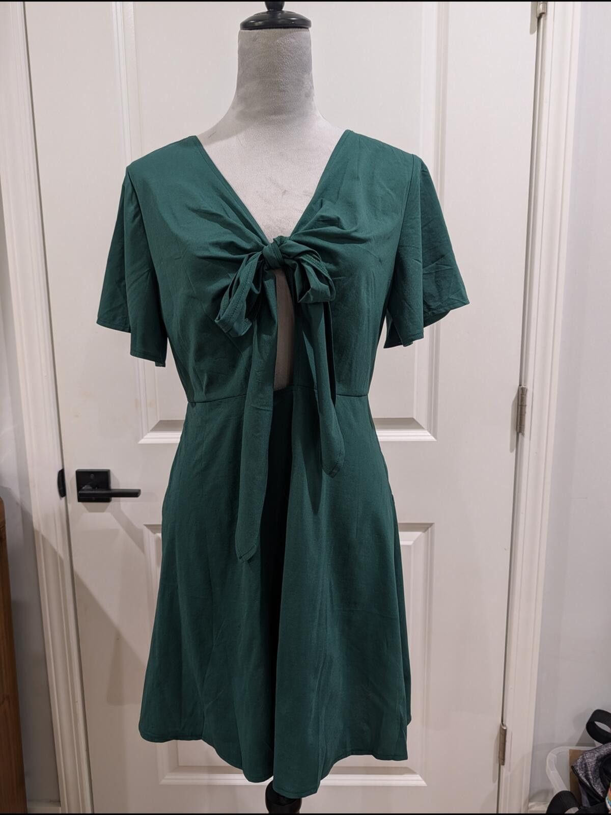 Other Emerald Tie-Front A-Line Dress Size M / US 6-8 / IT 42-44 - 2 Thumbnail