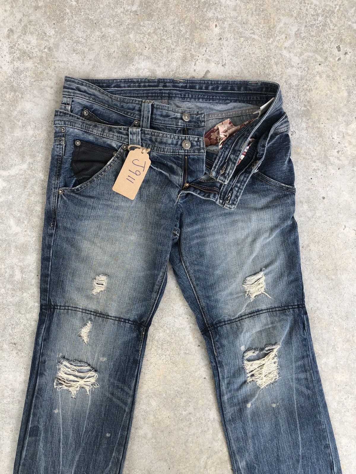PPFM PPFM Double Waist Distressed Jeans Size US 31 - 3 Thumbnail