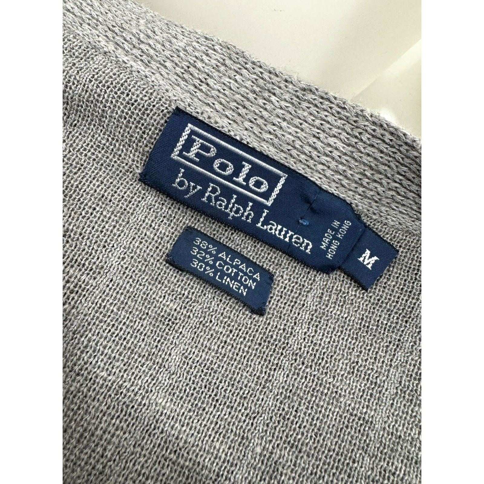 Ralph Lauren VINTAGE Ralph Lauren Sweater Mens M Gray POLO ALPACA LINEN Blend HONG KONG Cardigan Size US M / EU 48-50 / 2 - 5 Thumbnail