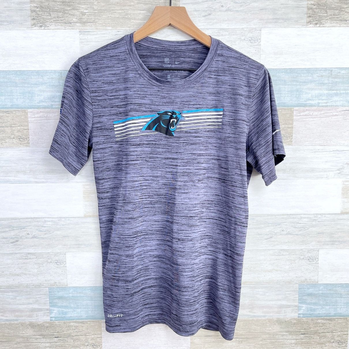 Nike Carolina Panthers Nike Tee Gray NFL Dri Fit Mens S Size US S / EU 44-46 / 1 - 1 Thumbnail