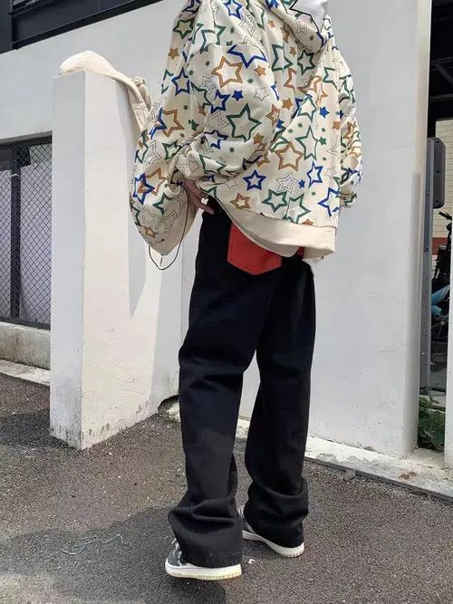 Japanese Brand × Jean Vintage red star patch embroidered straight-leg jeans Size US 32 / EU 48 - 4 Thumbnail