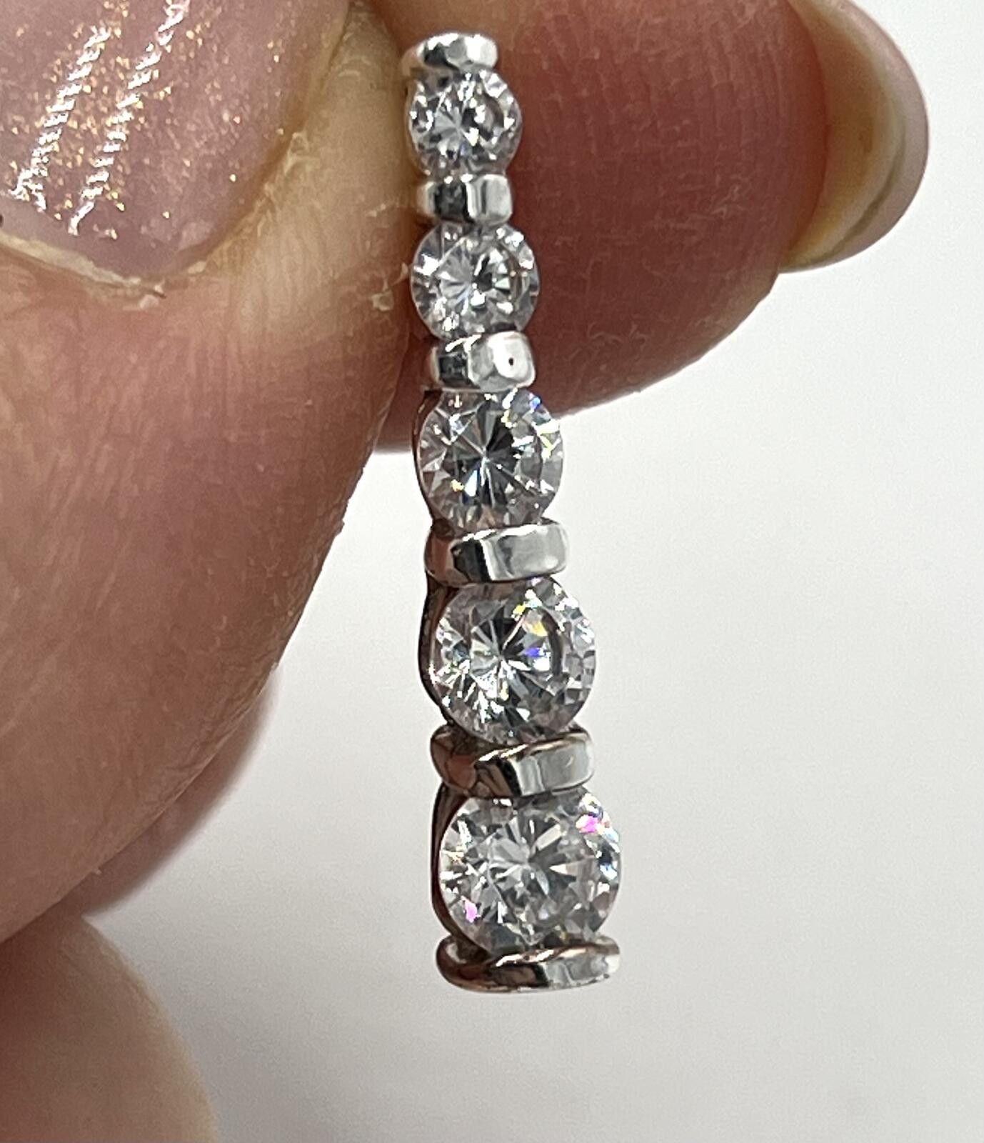 Other 925 CZ SU Sterling Silver 1.6g Cz Drop 1 Fine Pendant (only) Size ONE SIZE - 2 Thumbnail