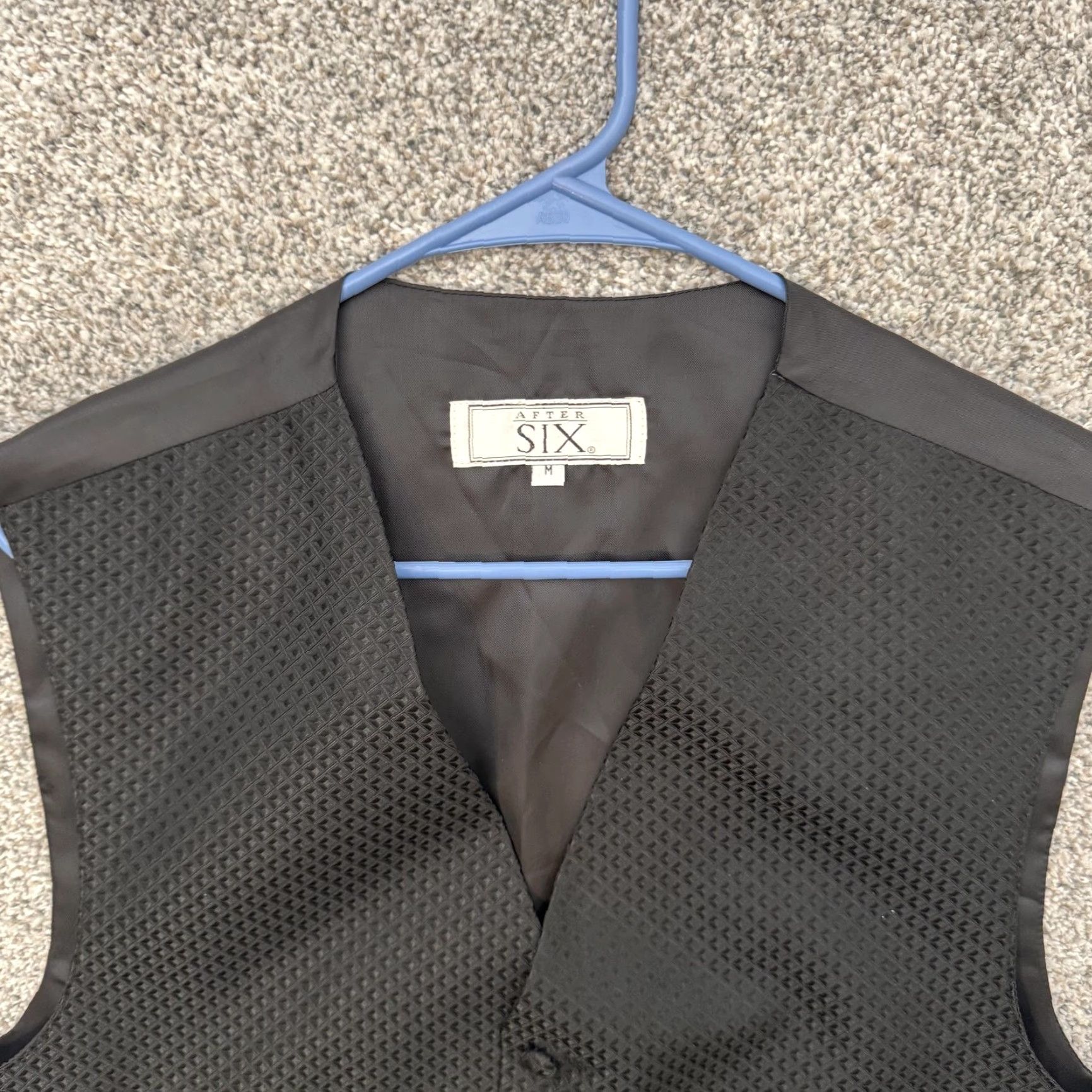 After Six After Six Vest Mens Medium Black Formal Tuxedo Wedding Adjustable Classic Suit Prom Size 40R - 5 Thumbnail