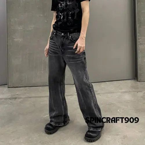Jean Black Washed Stacked Denim Jeans Size US 32 / EU 48 - 5 Thumbnail