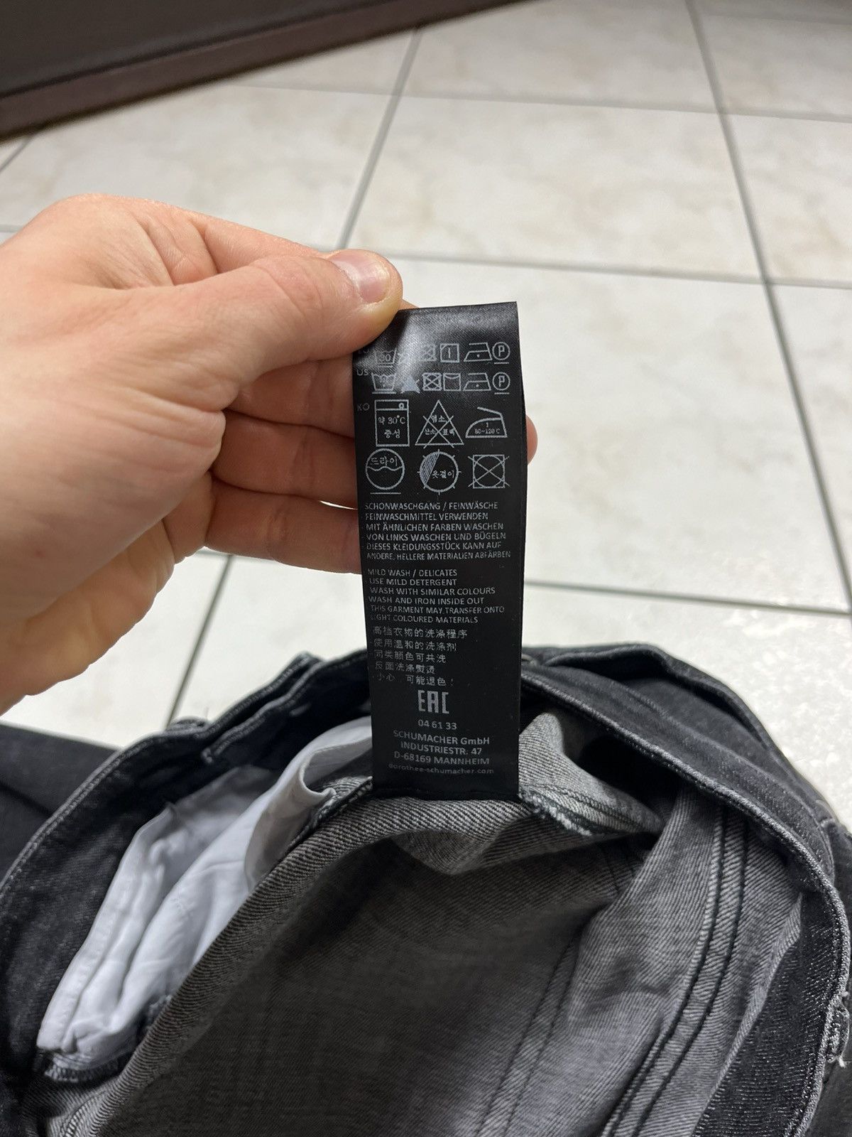 DOROTHEE SCHUMACHER × Designer Dorothee Schumacher flared dark goth denim jeans pants baggy Size 26" / US 2 / IT 38 - 25 Thumbnail