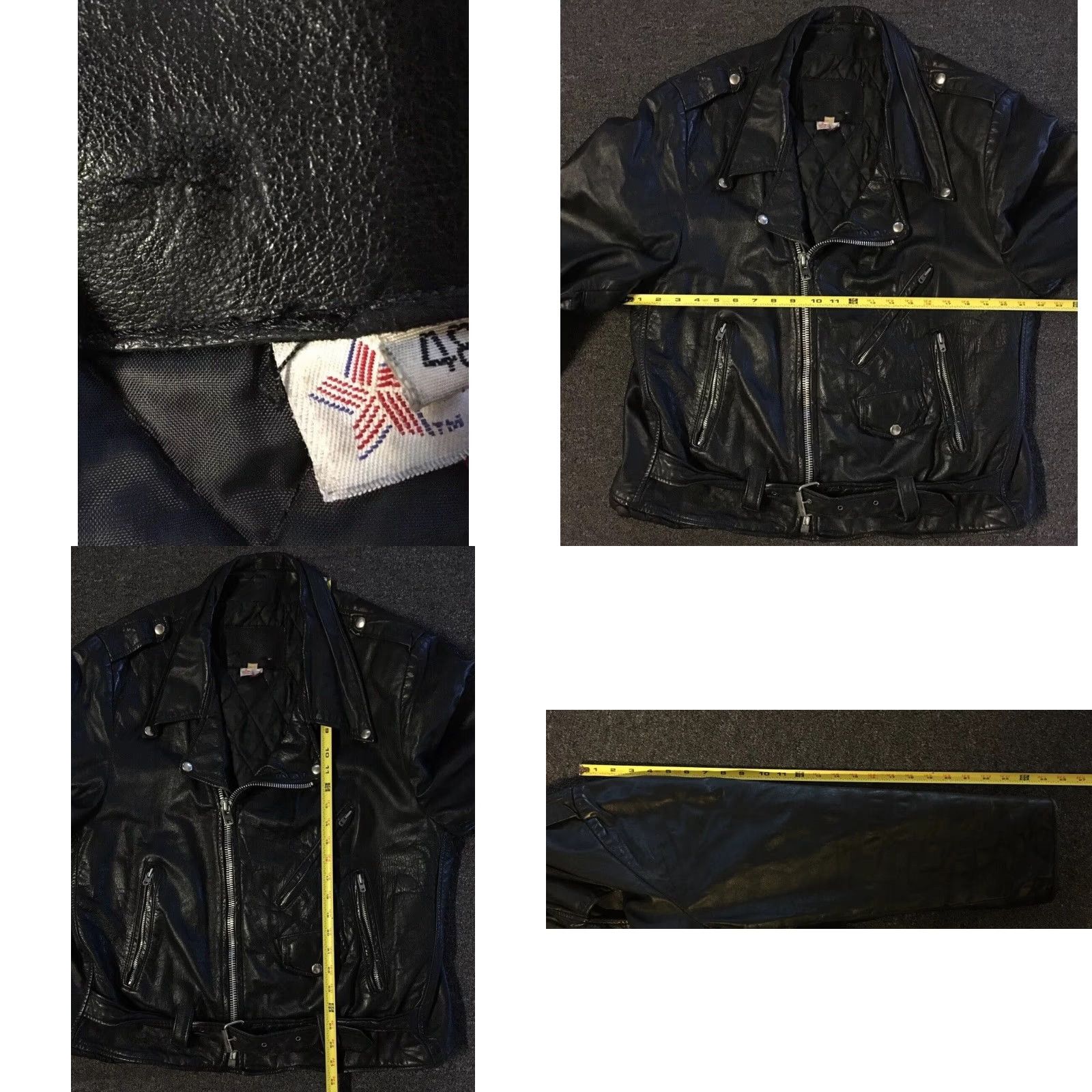 Vintage VINTAGE Cafe Racer Leather Motorcycle Jacket 48 Mens Black Scovill Zipper 60s 70s Bomber Grunge Punk USA USA Size US M / EU 48-50 / 2 - 11 Thumbnail