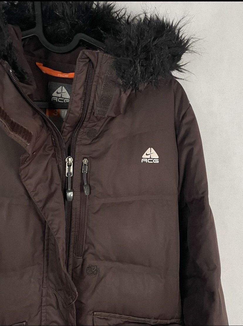 Nike × Nike ACG × Vintage Nike ACG Small Swoosh Zip Hoodie Jacket Brown Y2k 00s Retro Size M / US 6-8 / IT 42-44 - 6 Thumbnail