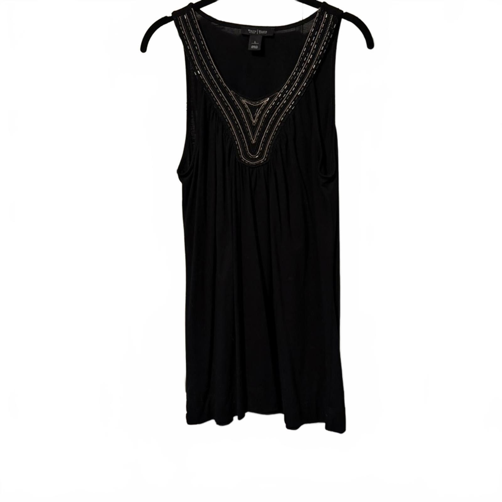 Other White House Black Market Black Top Embellished Neck Large Size L / US 10 / IT 46 - 3 Thumbnail
