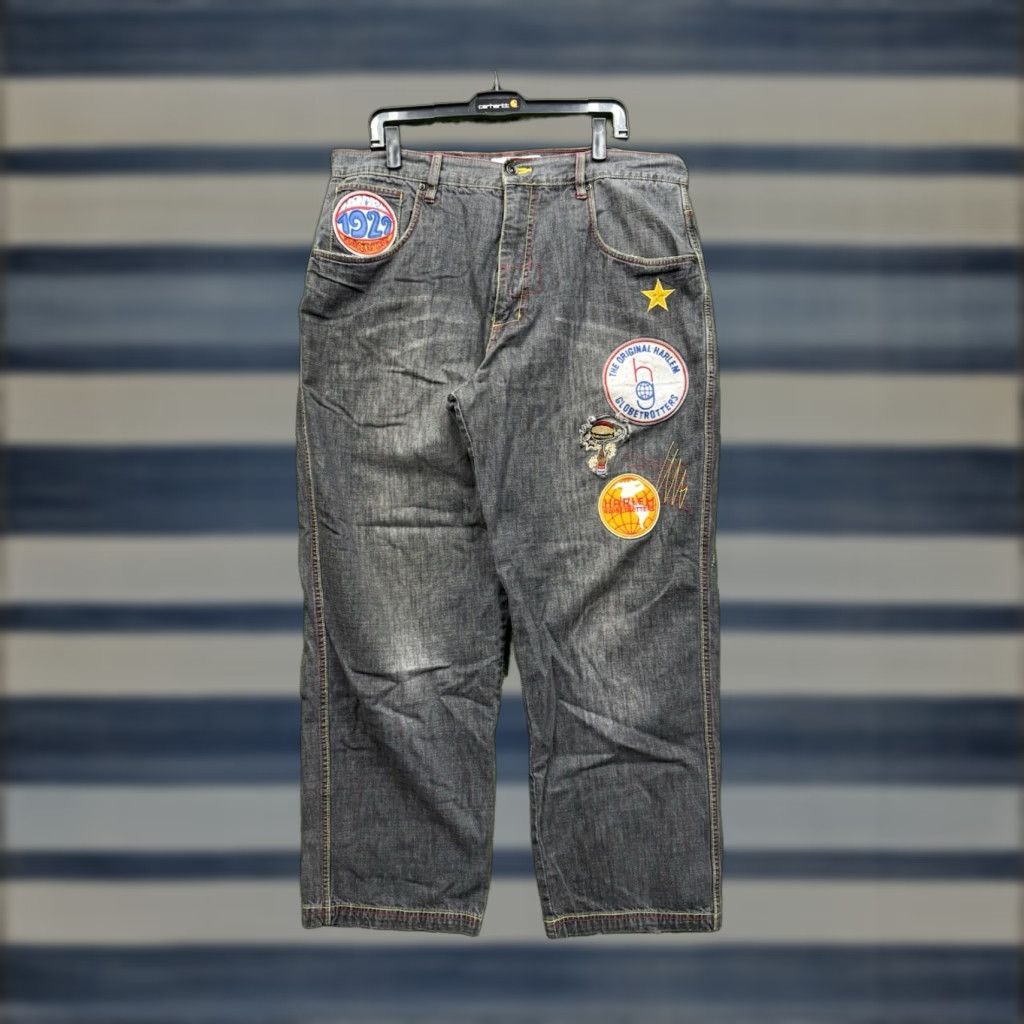Fubu VINTAGE FUBU Jeans Hip Hop Harlem Globetrotters 36x30 Large Baggy Denim Blue 2000s Mens Size US 36 / EU 52 - 1 Thumbnail